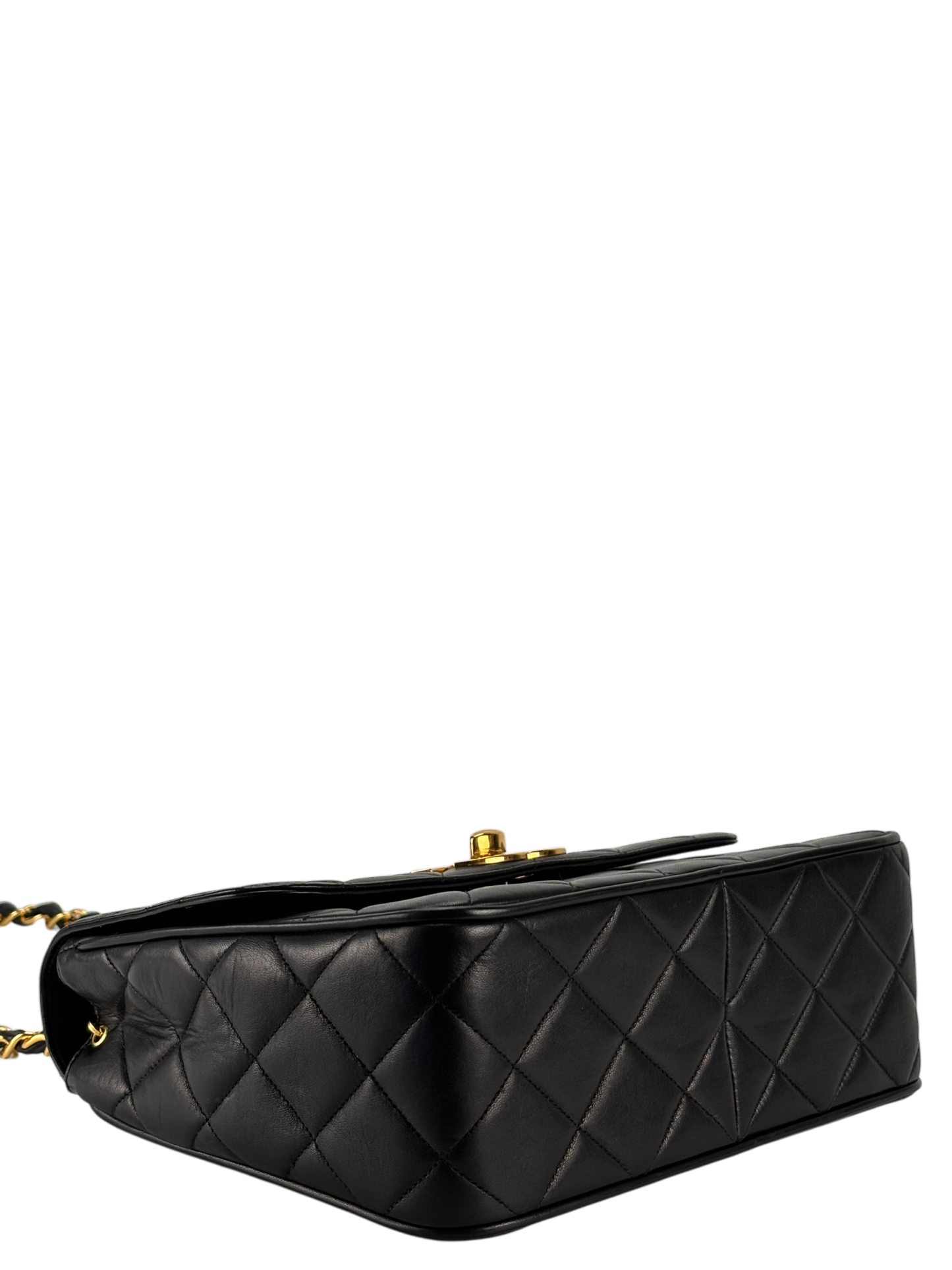 CHANEL - Black Lambskin Deca Coco Mark Matelasse Shoulder Bag