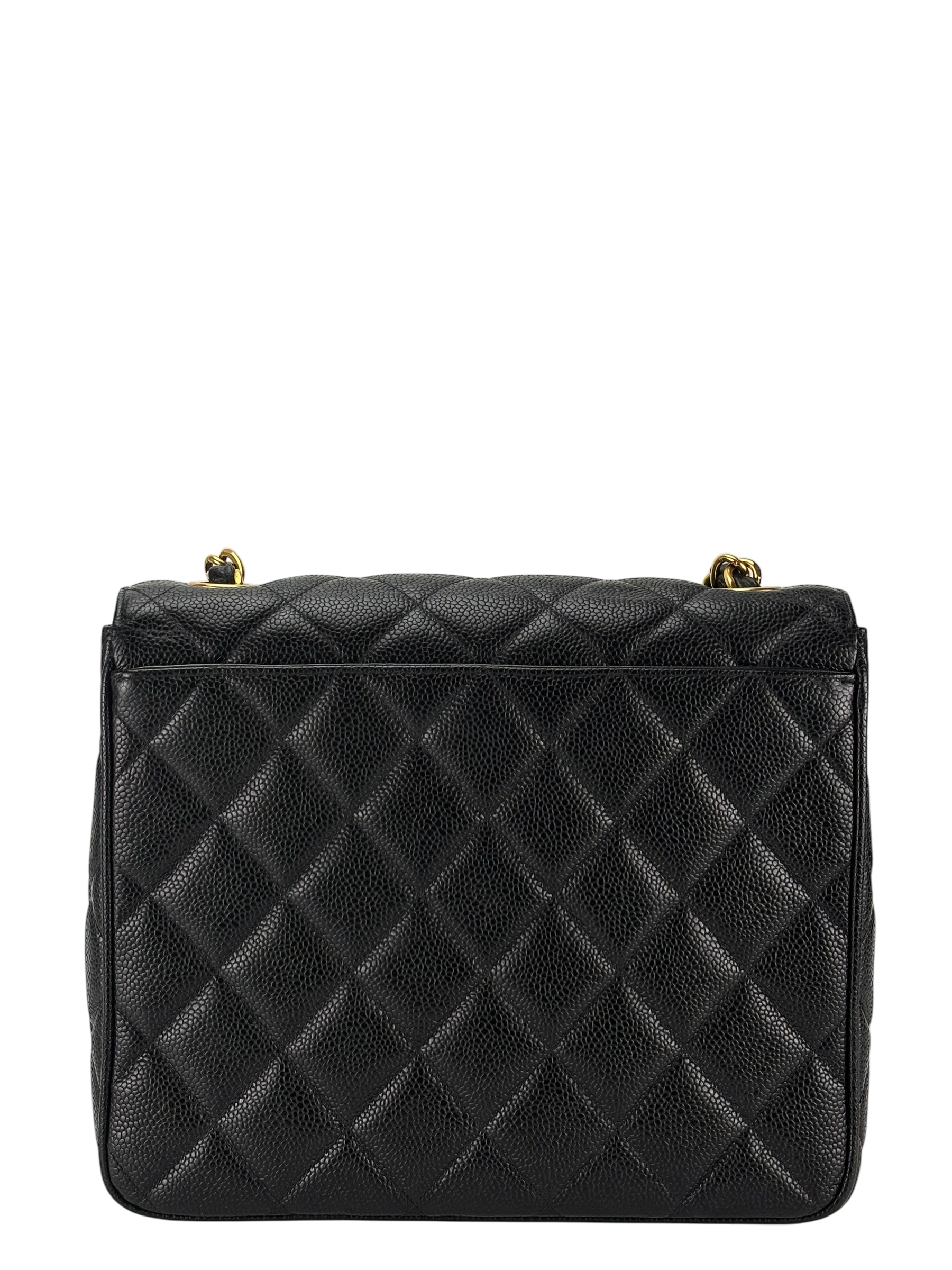 CHANEL -  Black Caviar Deca Coco Mark Matelasse Shoulder Bag