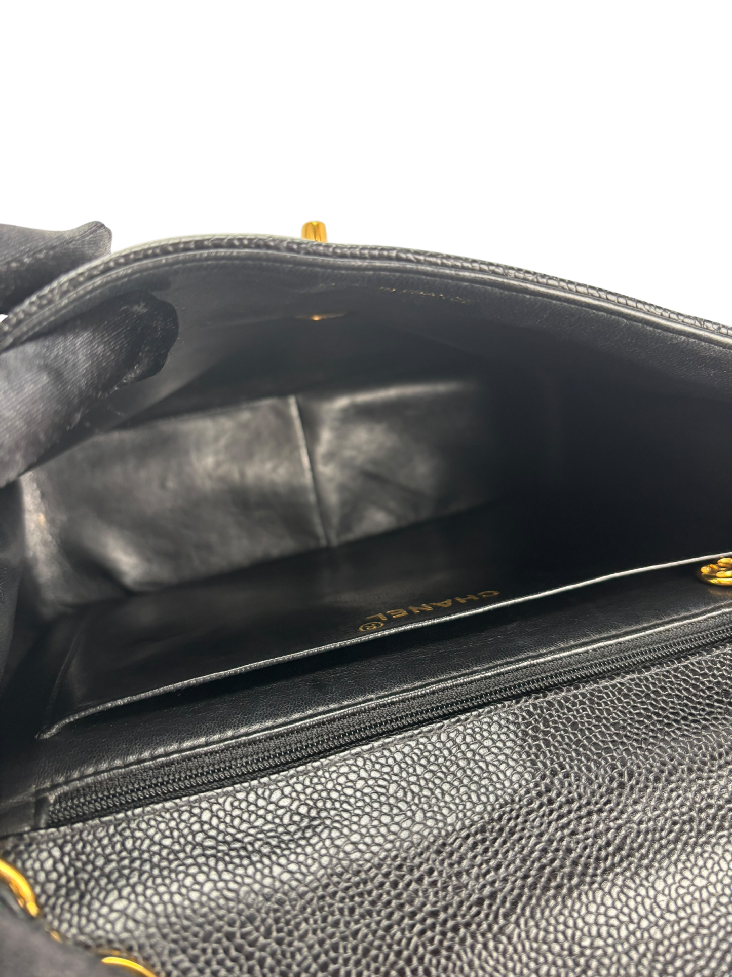 CHANEL - Black Caviar Deca Coco Mark Matelasse Shoulder Bag