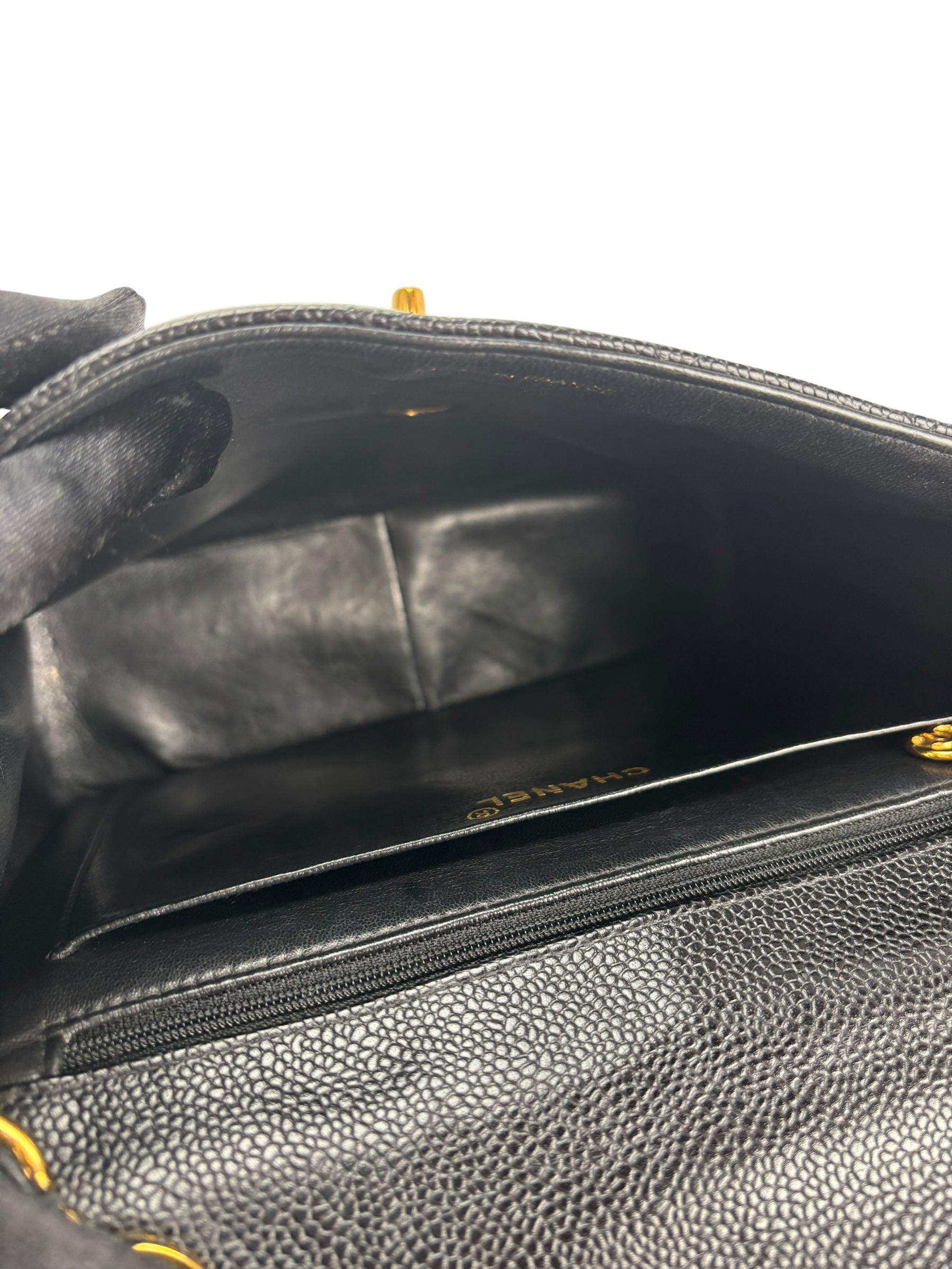 CHANEL - Black Caviar Deca Coco Mark Matelasse Shoulder Bag