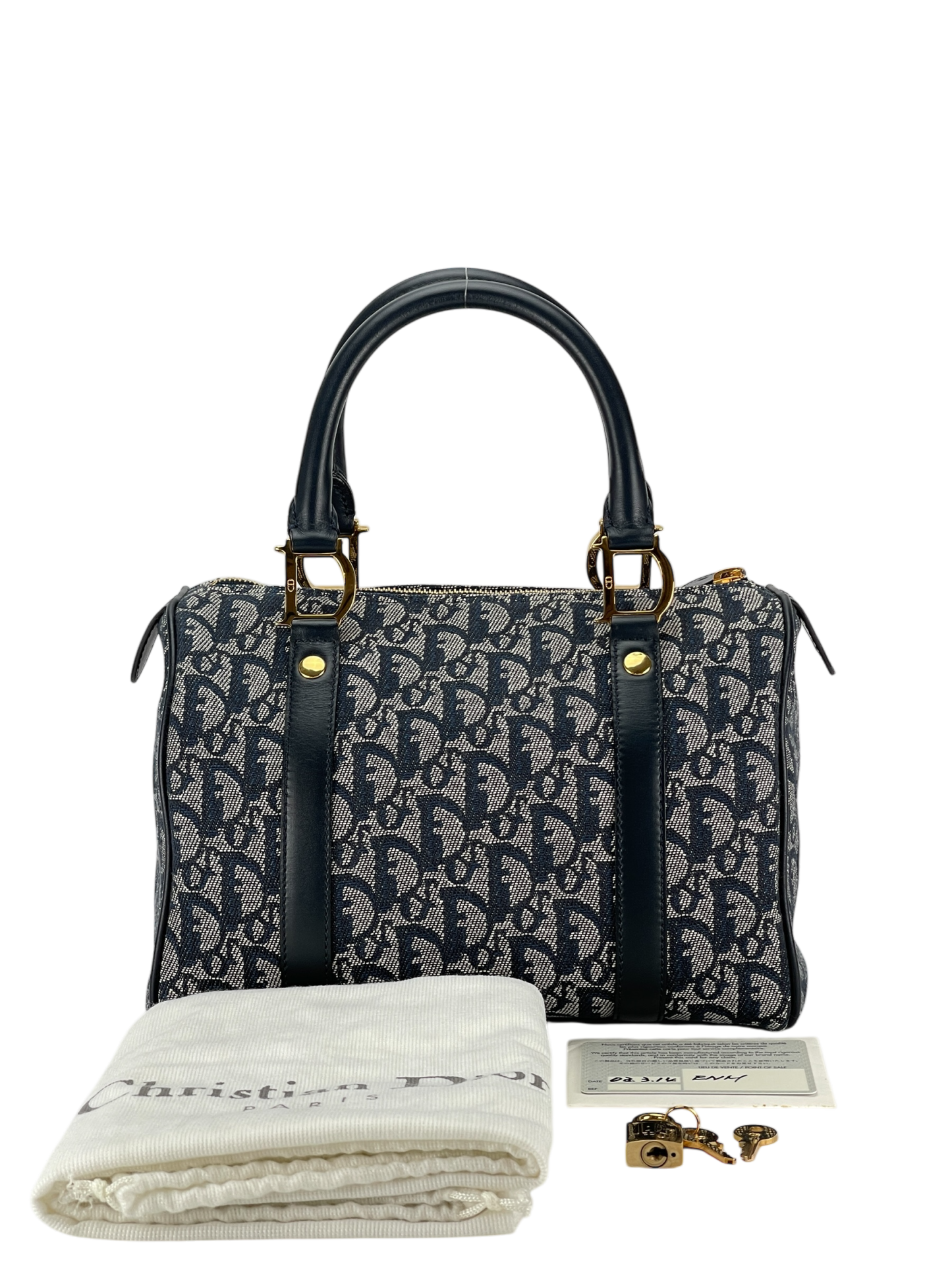 CHRISTIAN DIOR - Navy Trotter Boston Travel Bag