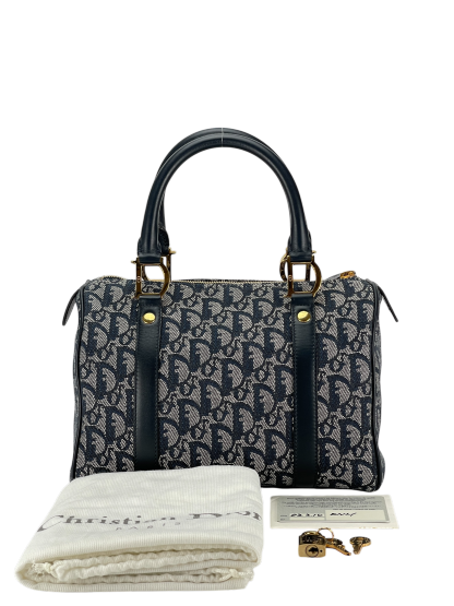CHRISTIAN DIOR - Navy Trotter Boston Travel Bag