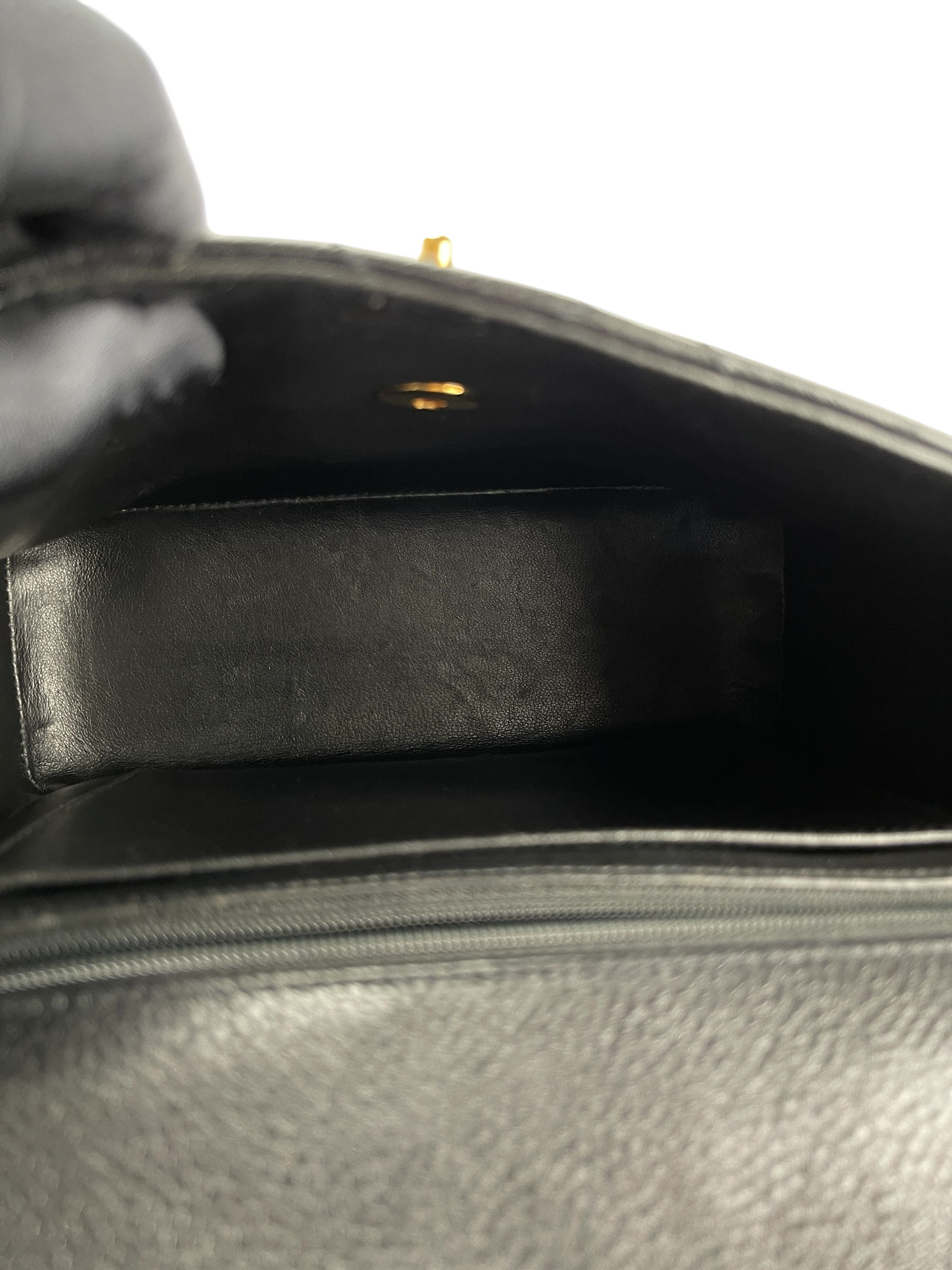 CHANEL - Black Caviar Matelasse Shoulder Bag Gold Hardware