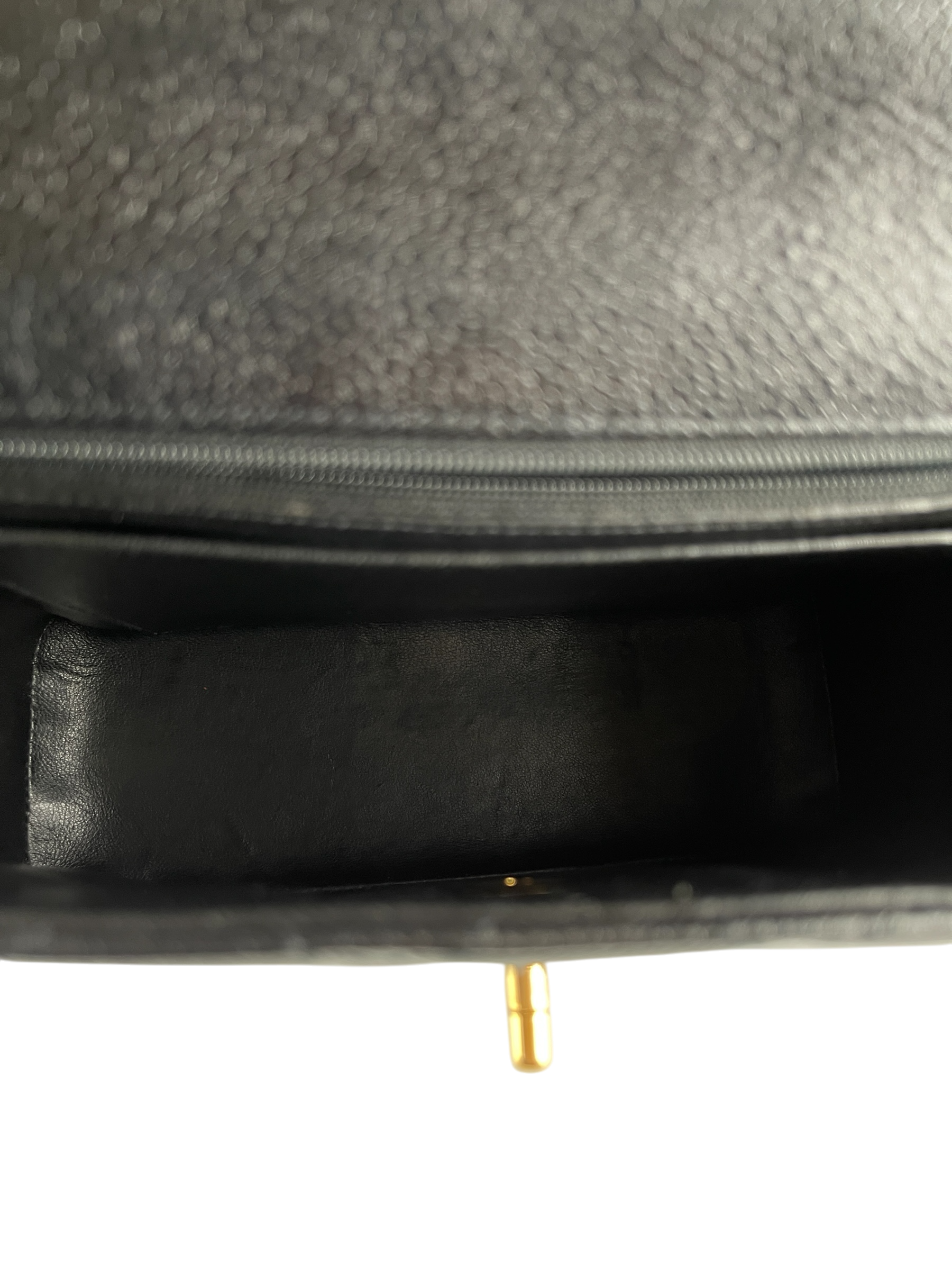 CHANEL - Black Caviar Matelasse Shoulder Bag Gold Hardware