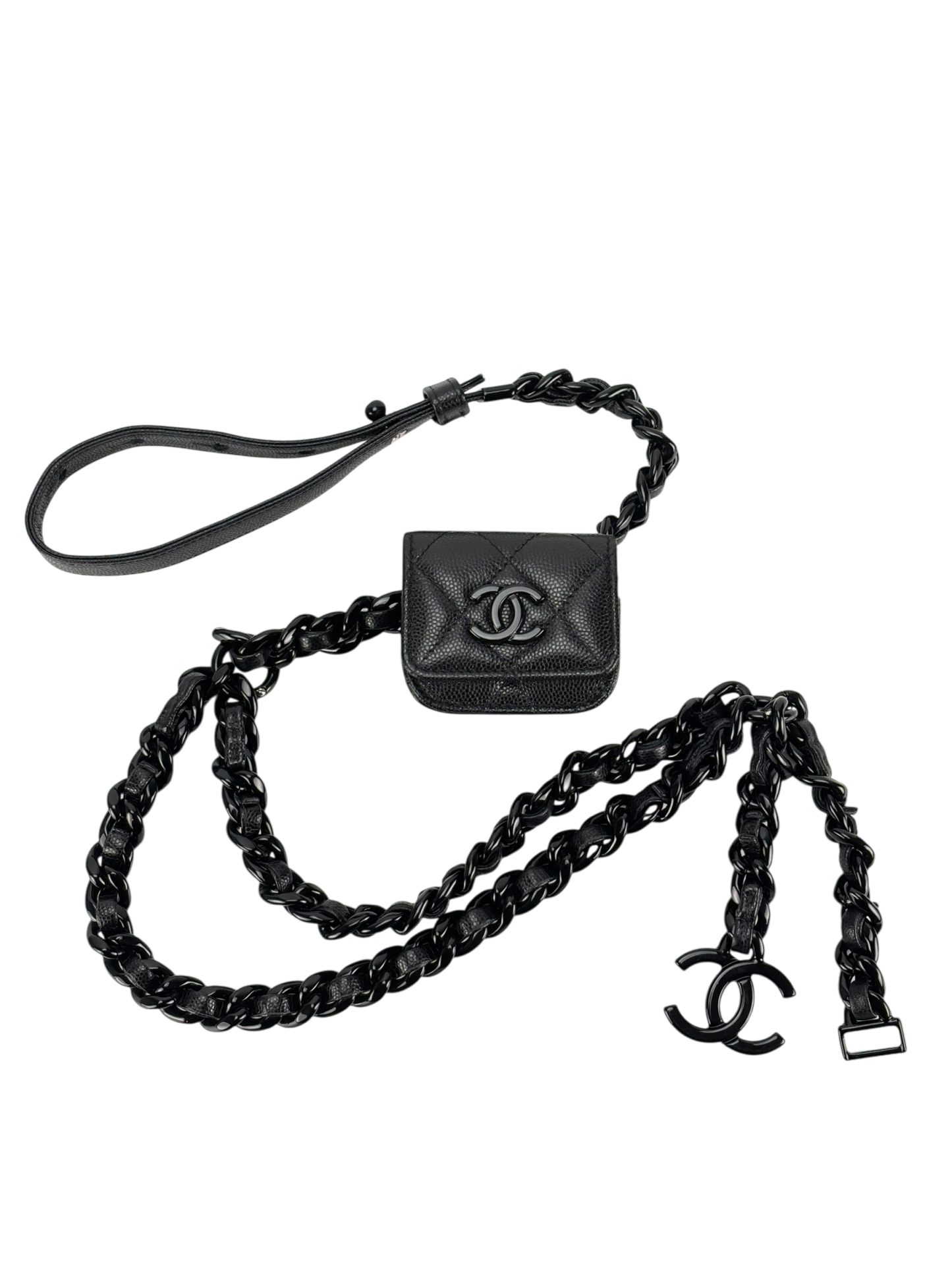 CHANEL - Black Calfskin Belted Airpods Pro Case