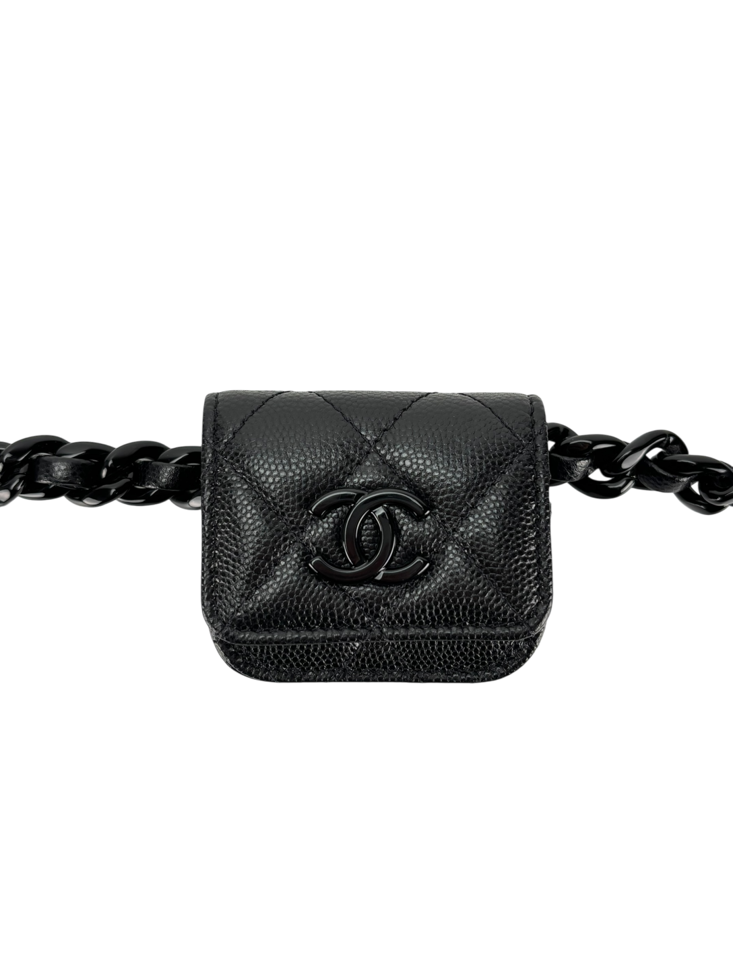 CHANEL - Black Calfskin Belted Airpods Pro Case