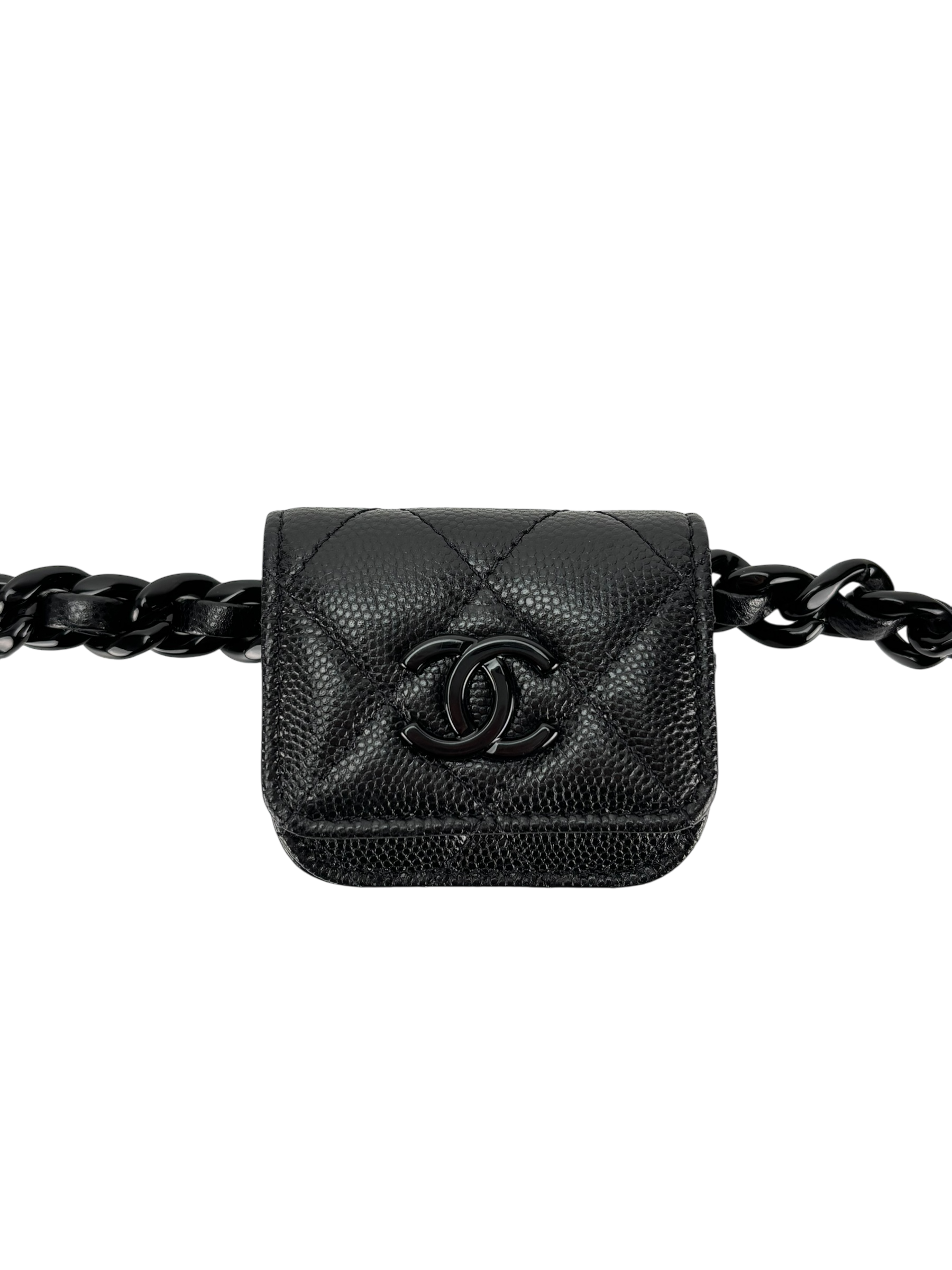 CHANEL - Black Calfskin Belted Airpods Pro Case