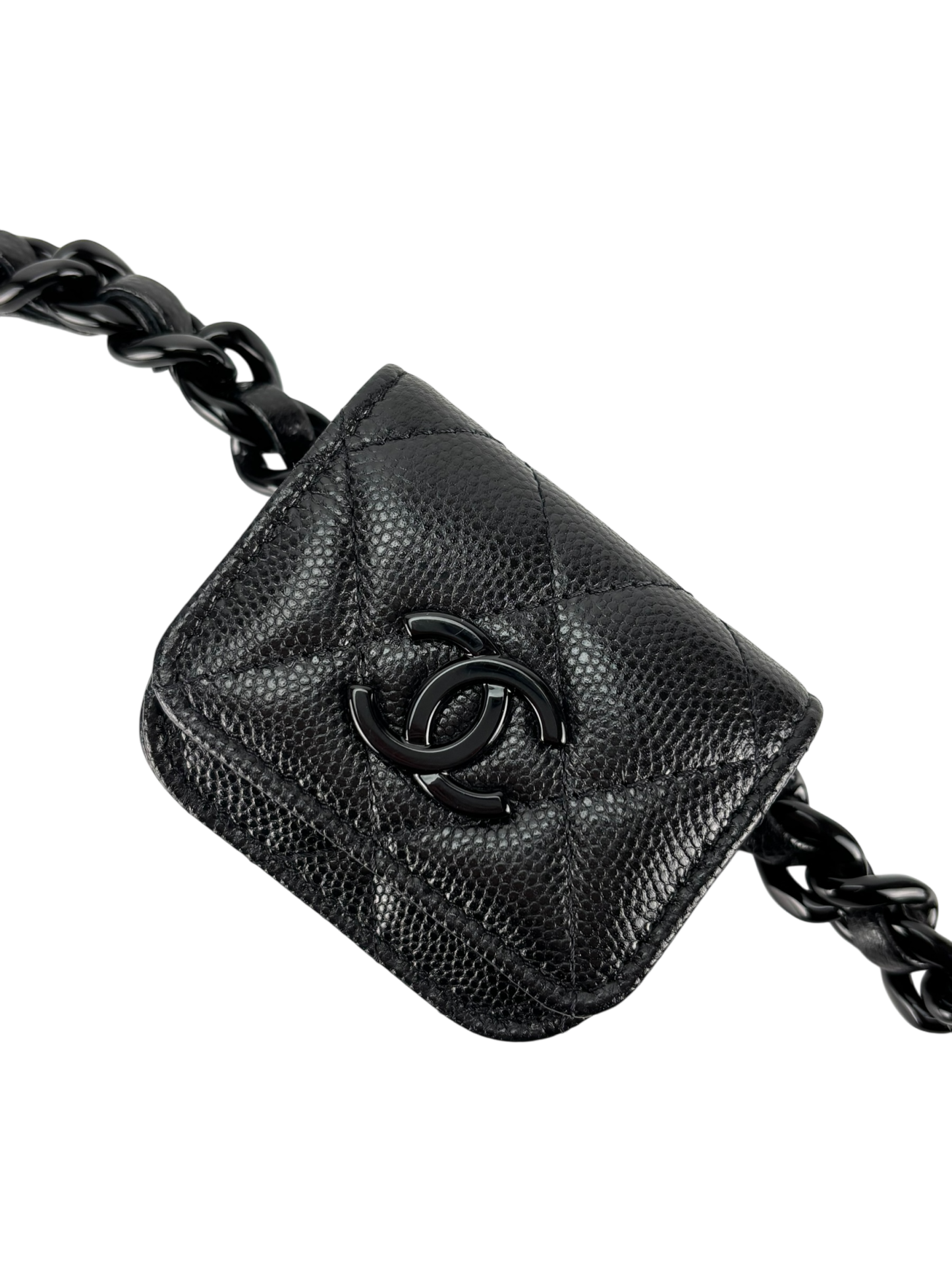 CHANEL - Black Calfskin Belted Airpods Pro Case