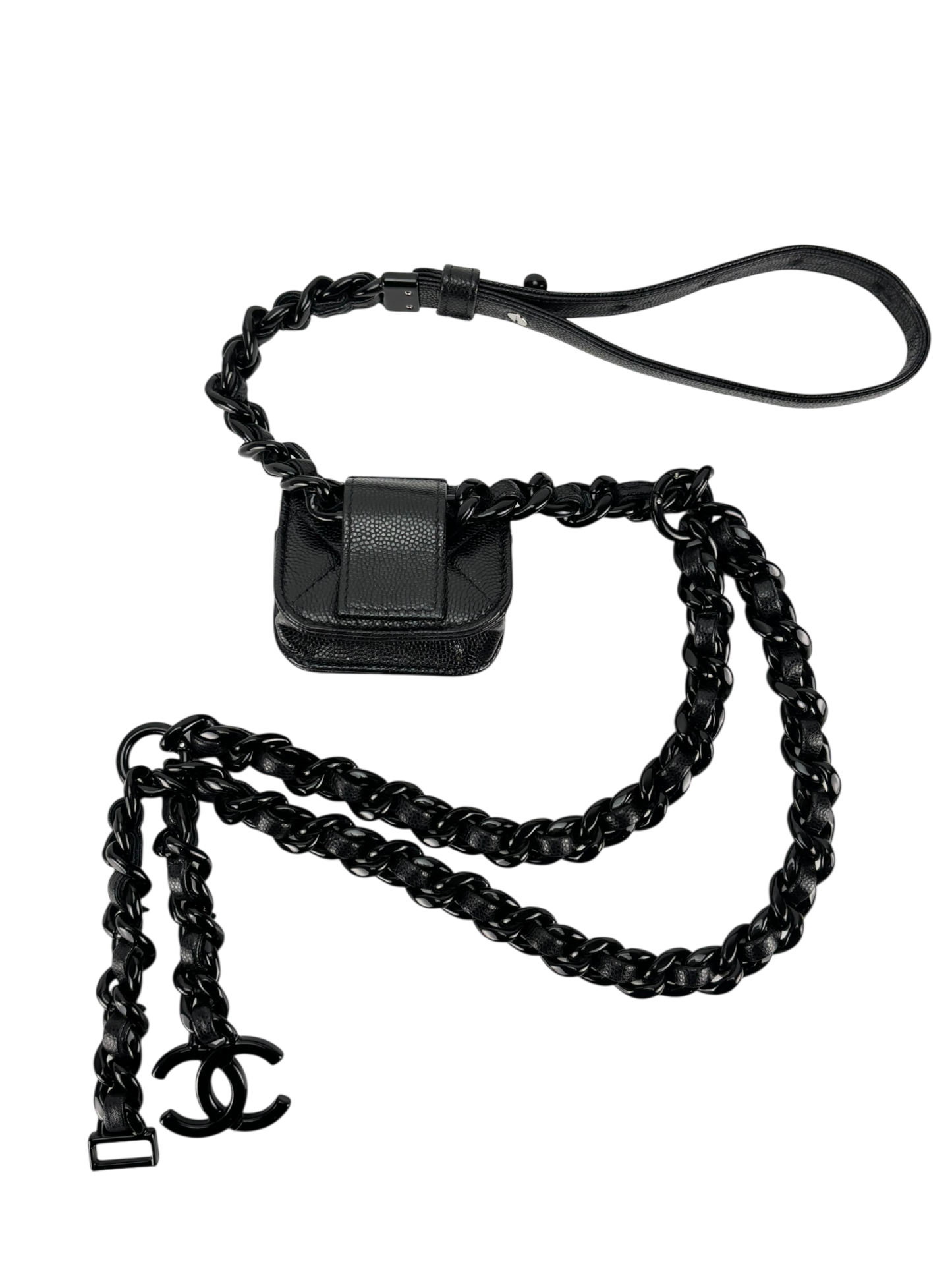 CHANEL - Black Calfskin Belted Airpods Pro Case