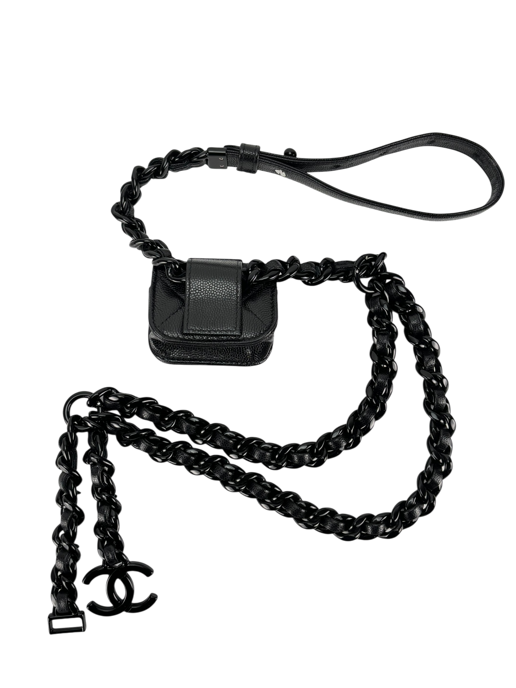 CHANEL - Black Calfskin Belted Airpods Pro Case