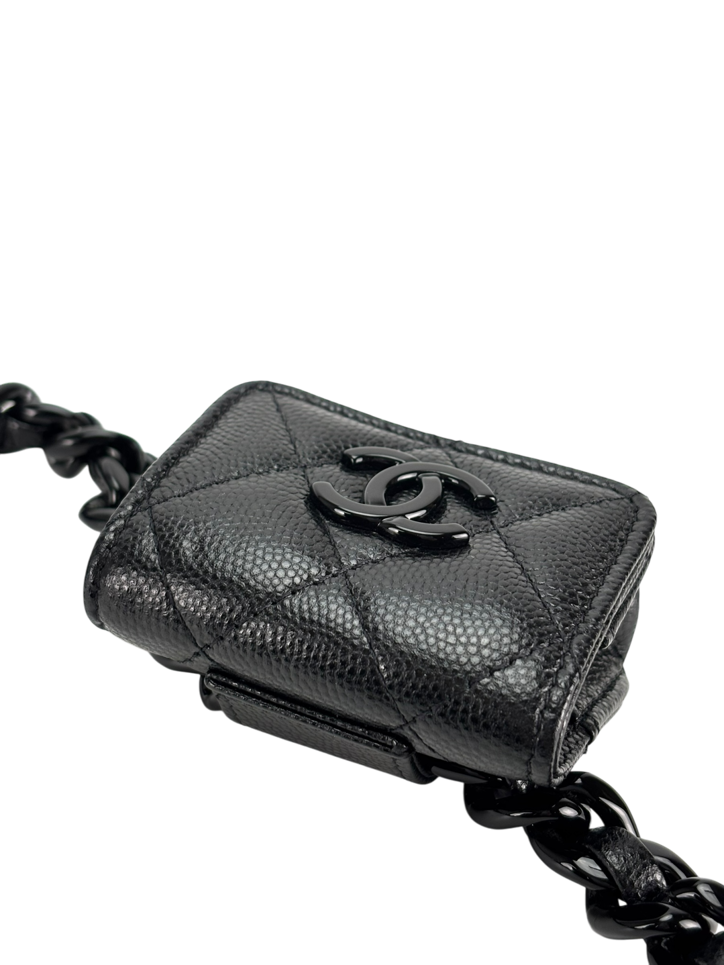 CHANEL - Black Calfskin Belted Airpods Pro Case