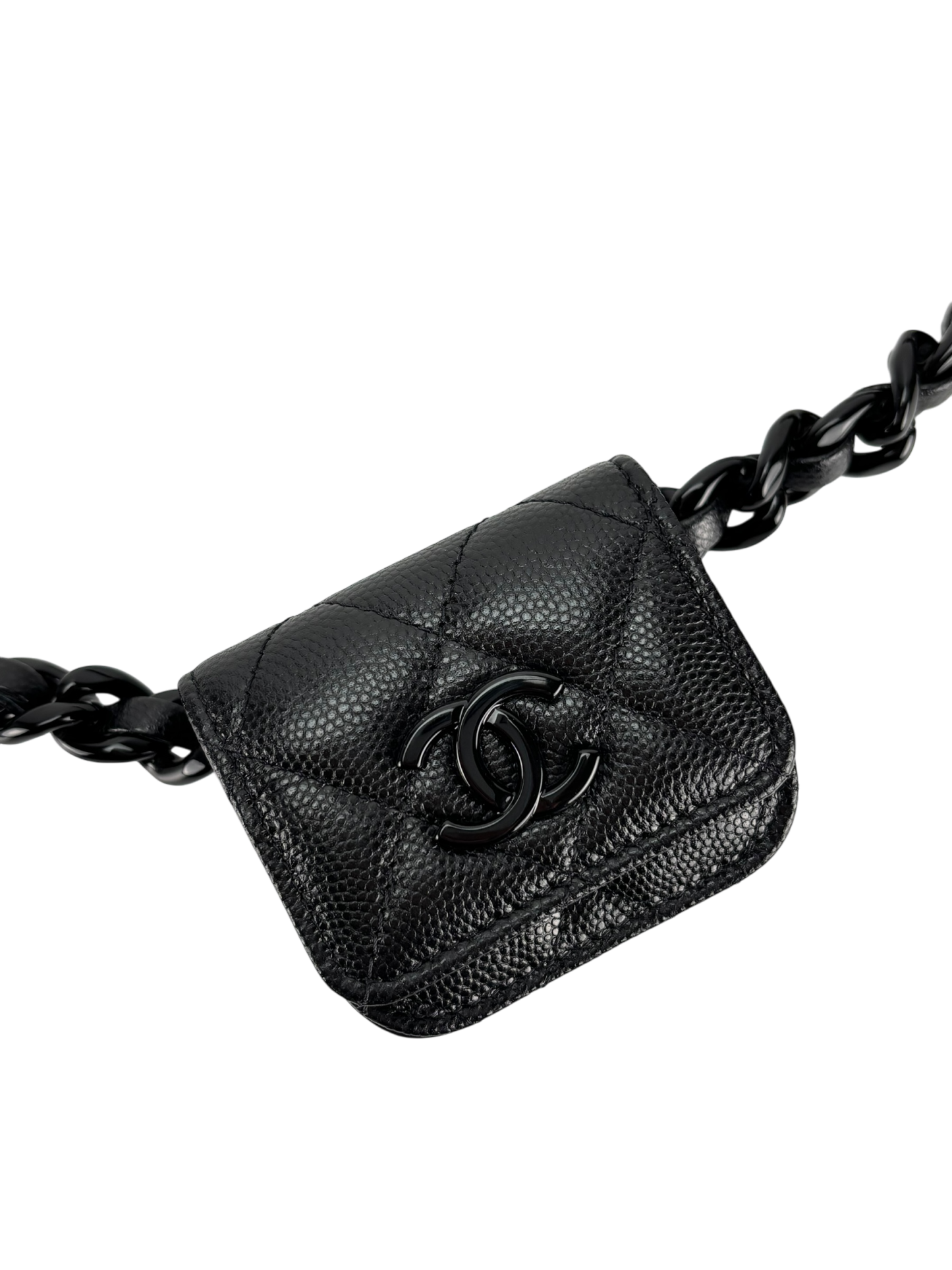 CHANEL - Black Calfskin Belted Airpods Pro Case