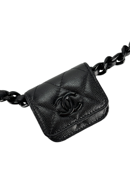 CHANEL - Black Calfskin Belted Airpods Pro Case