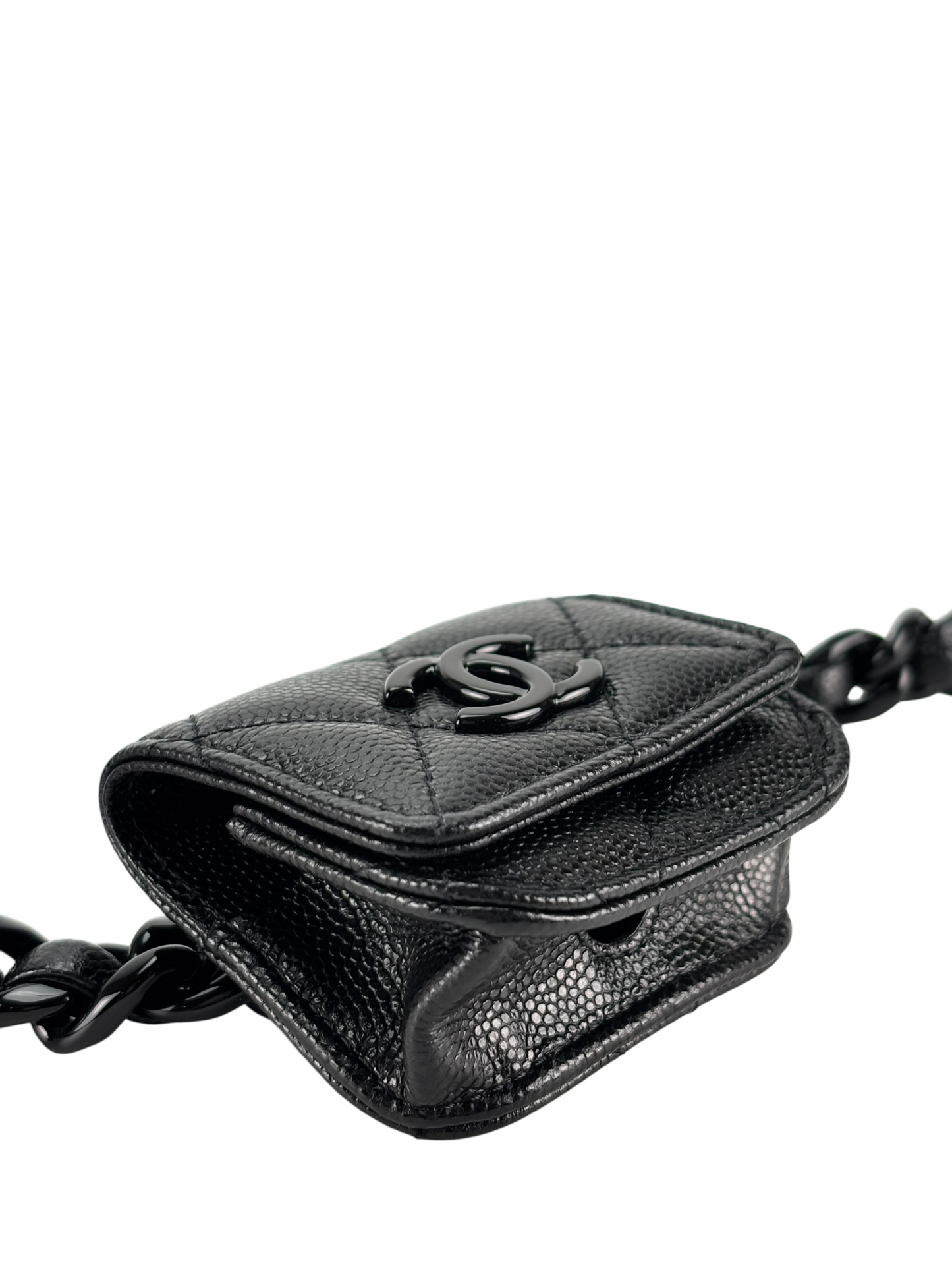 CHANEL - Black Calfskin Belted Airpods Pro Case