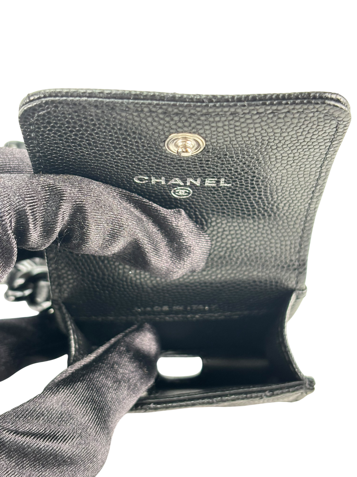 CHANEL - Black Calfskin Belted Airpods Pro Case