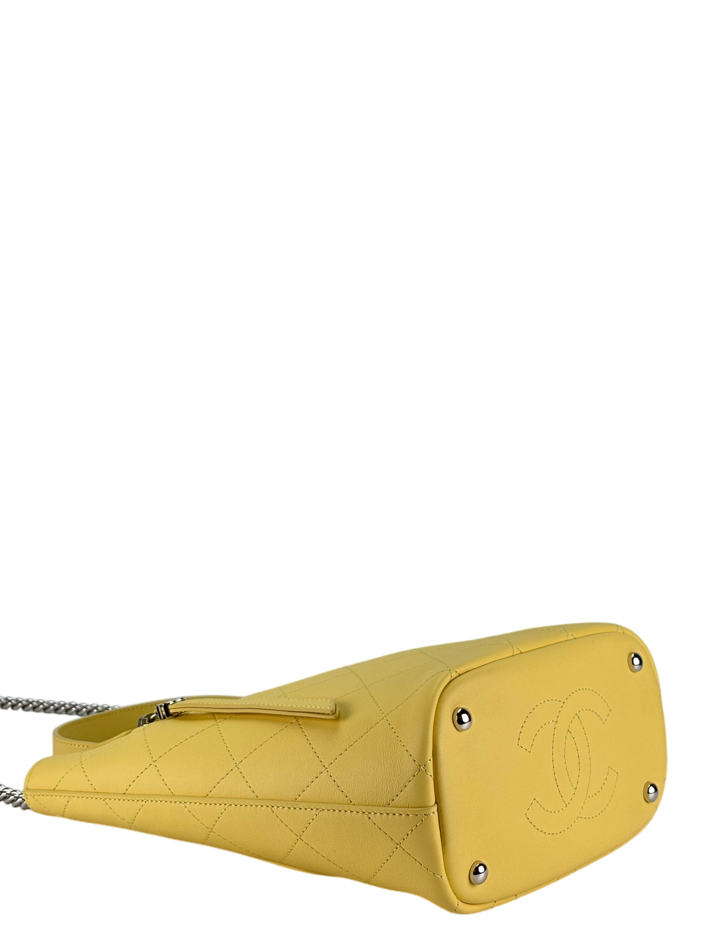 CHANEL - Yellow Coco Mark 2way Chain Shoulder Bag Bucket