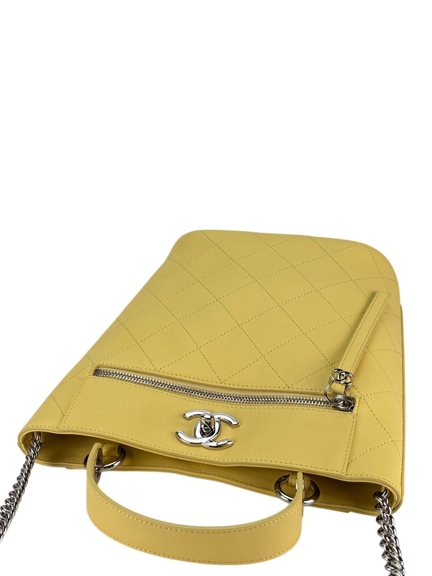 CHANEL - Yellow Coco Mark 2way Chain Shoulder Bag Bucket