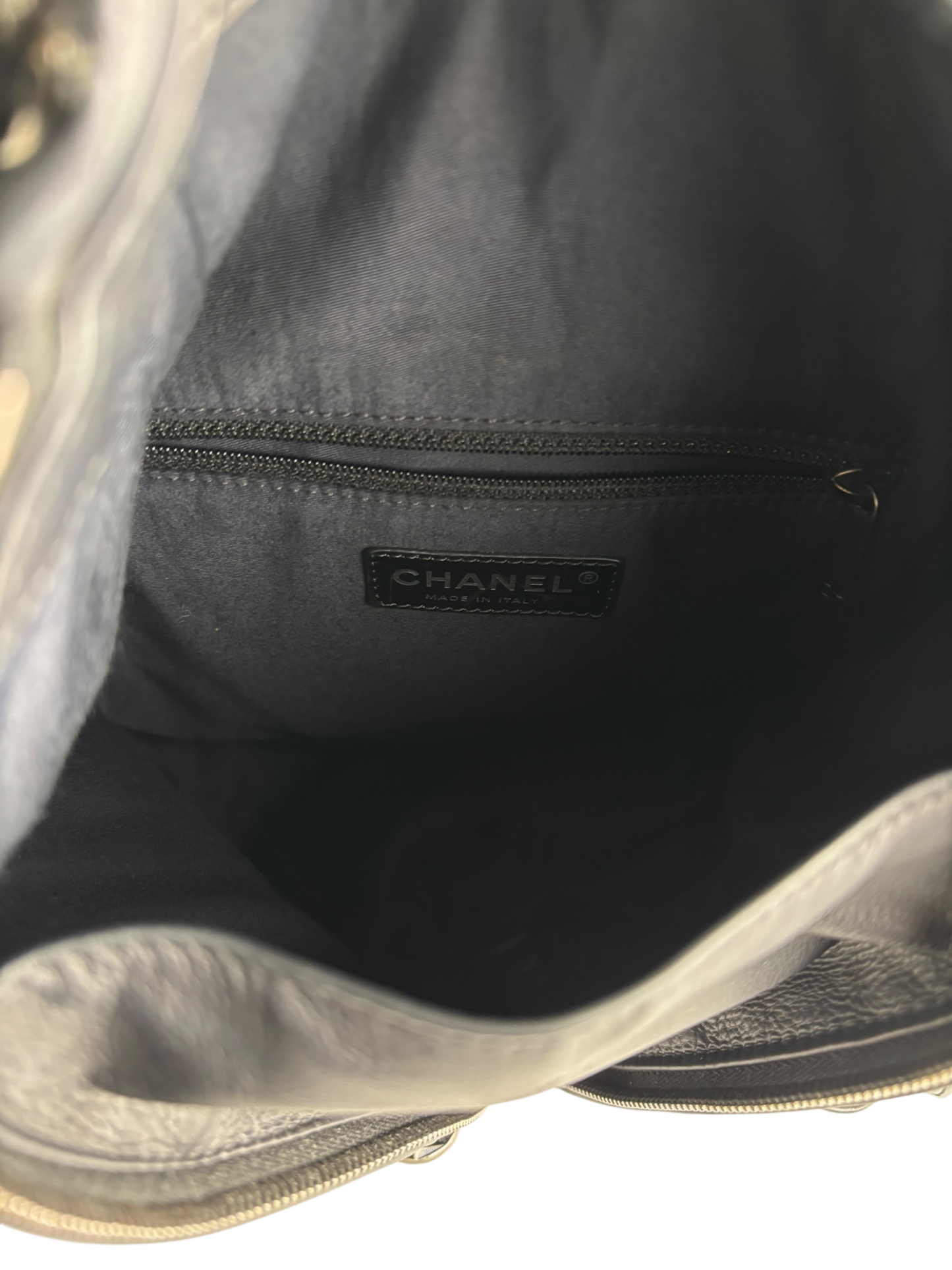 CHANEL - Black Lambskin Gunmetallic Hardware Matelasse Backpack