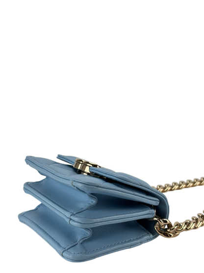 CHANEL - Mini Matelasse Chain Shoulder Bag Lambskin Light Blue
