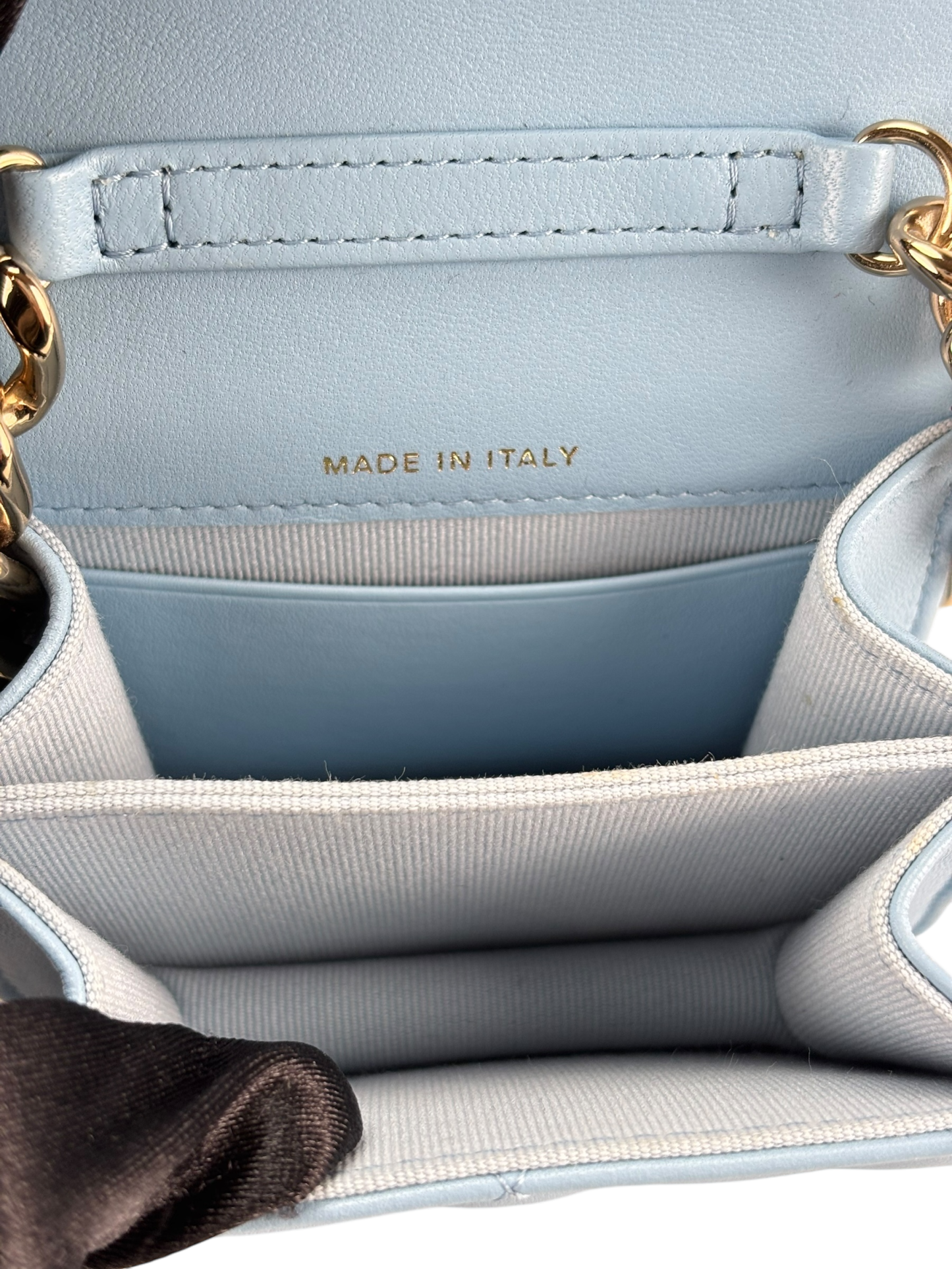 CHANEL - Mini Matelasse Chain Shoulder Bag Lambskin Light Blue