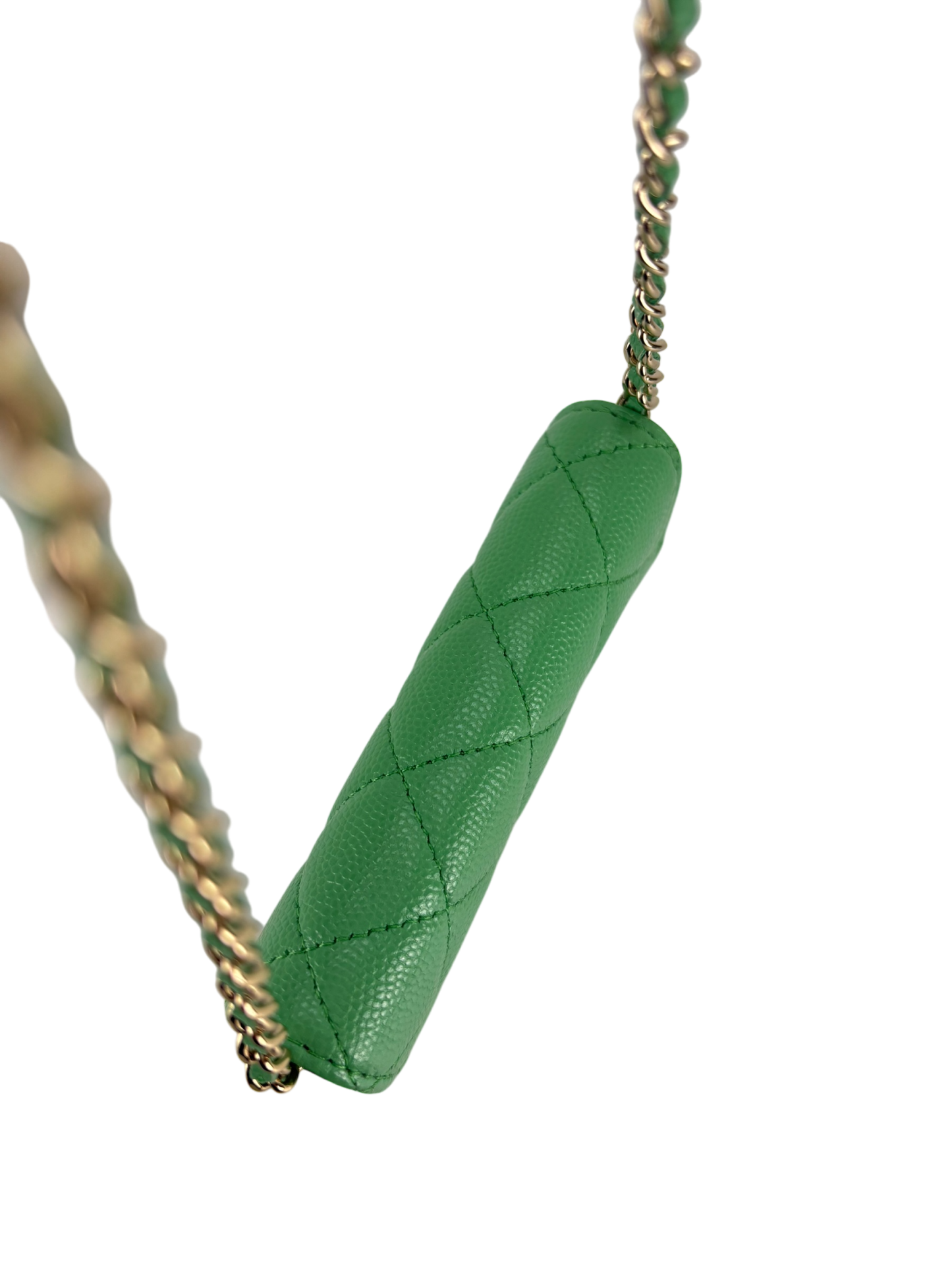 CHANEL - Green Caviar Leather 2way Card holder Chain Shoulder Bag