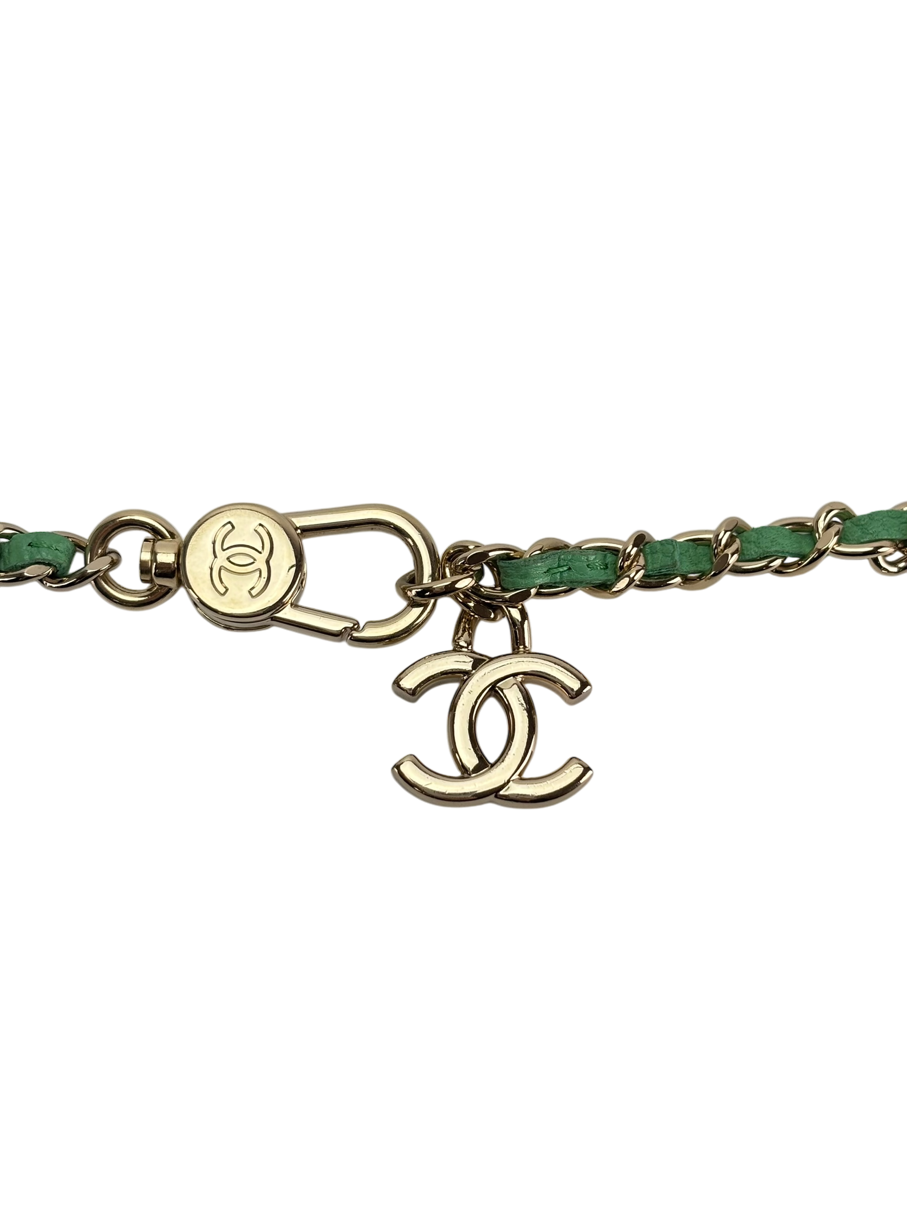 CHANEL - Green Caviar Leather 2way Card holder Chain Shoulder Bag