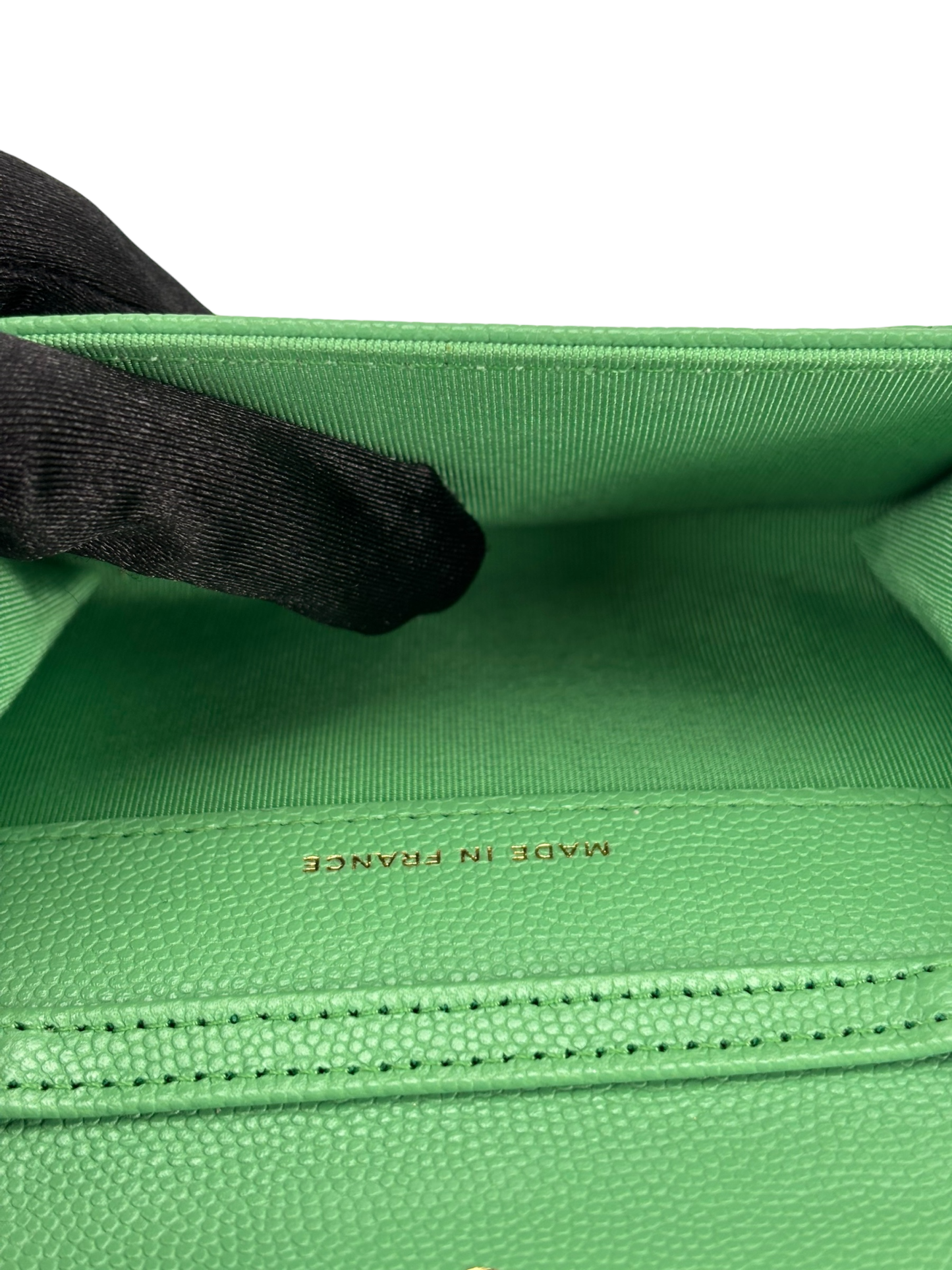 CHANEL - Green Caviar Leather 2way Card holder Chain Shoulder Bag