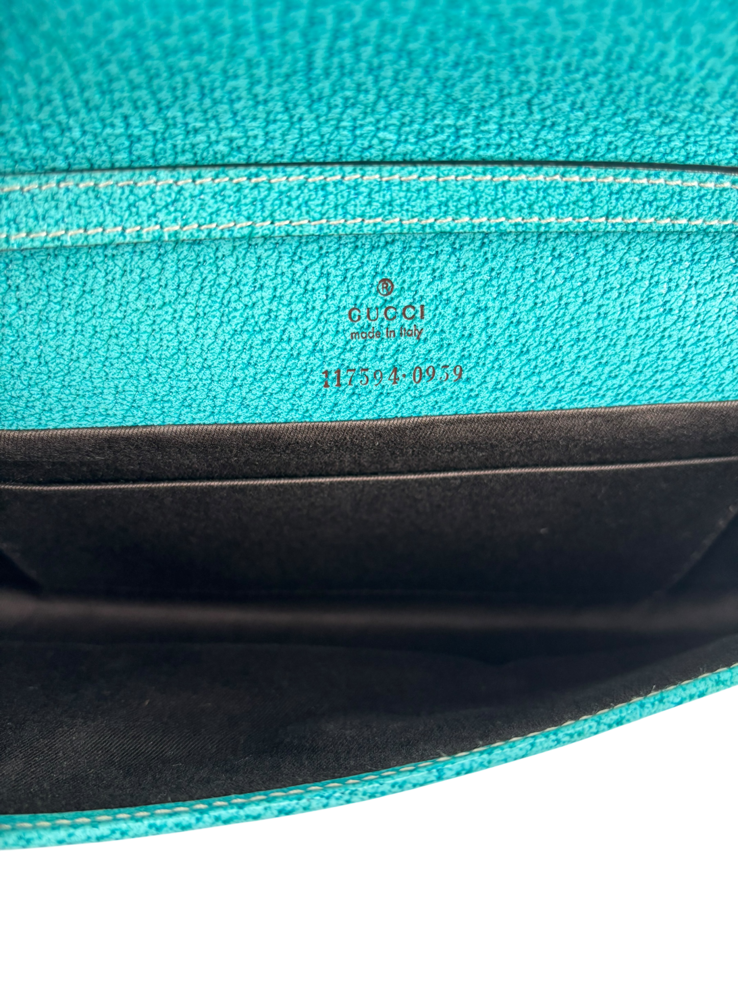 GUCCI - Bamboo GG Crossbody Shoulder Bag Blue Beige