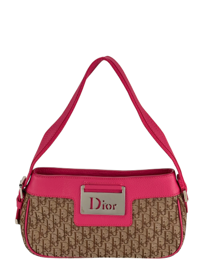 CHRISTIAN DIOR - Pink Brown Trotter Shoulder bag