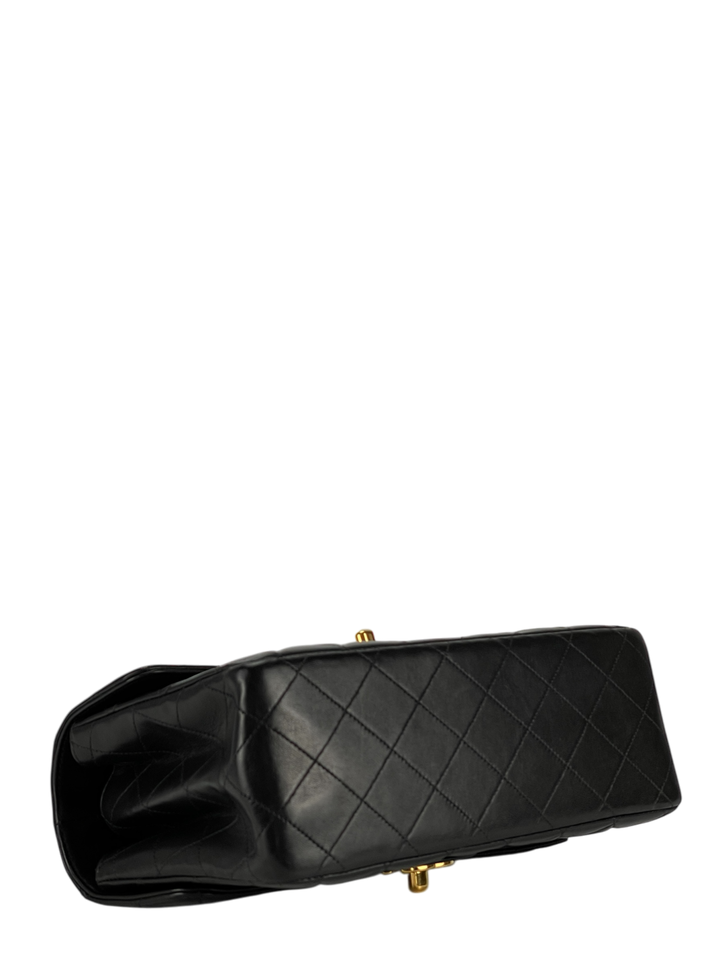 CHANEL - Double FaceSmall Classic Double Flap Bag Black Lambskin Gold Hardware (CF23)