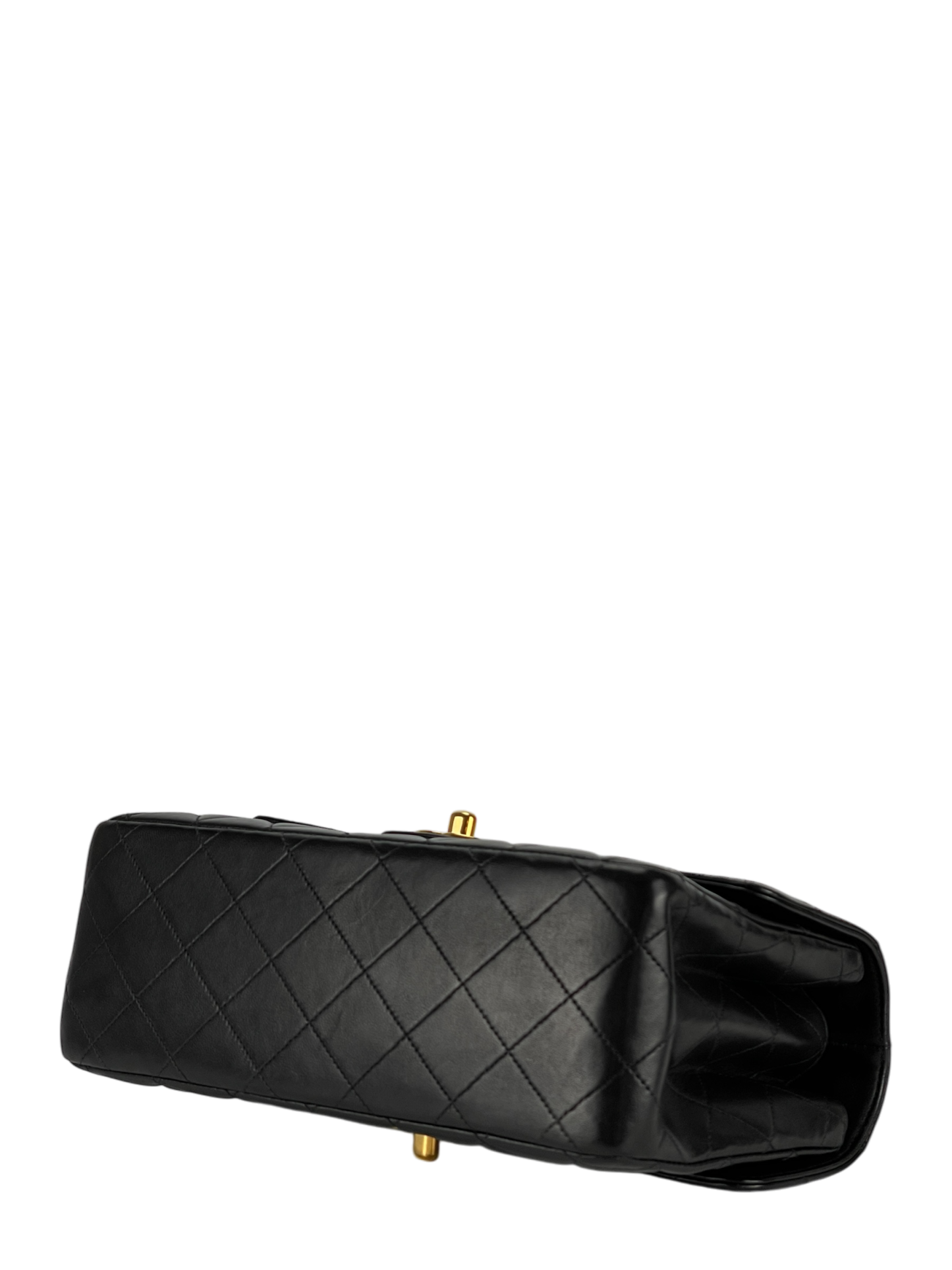 CHANEL - Double FaceSmall Classic Double Flap Bag Black Lambskin Gold Hardware (CF23)