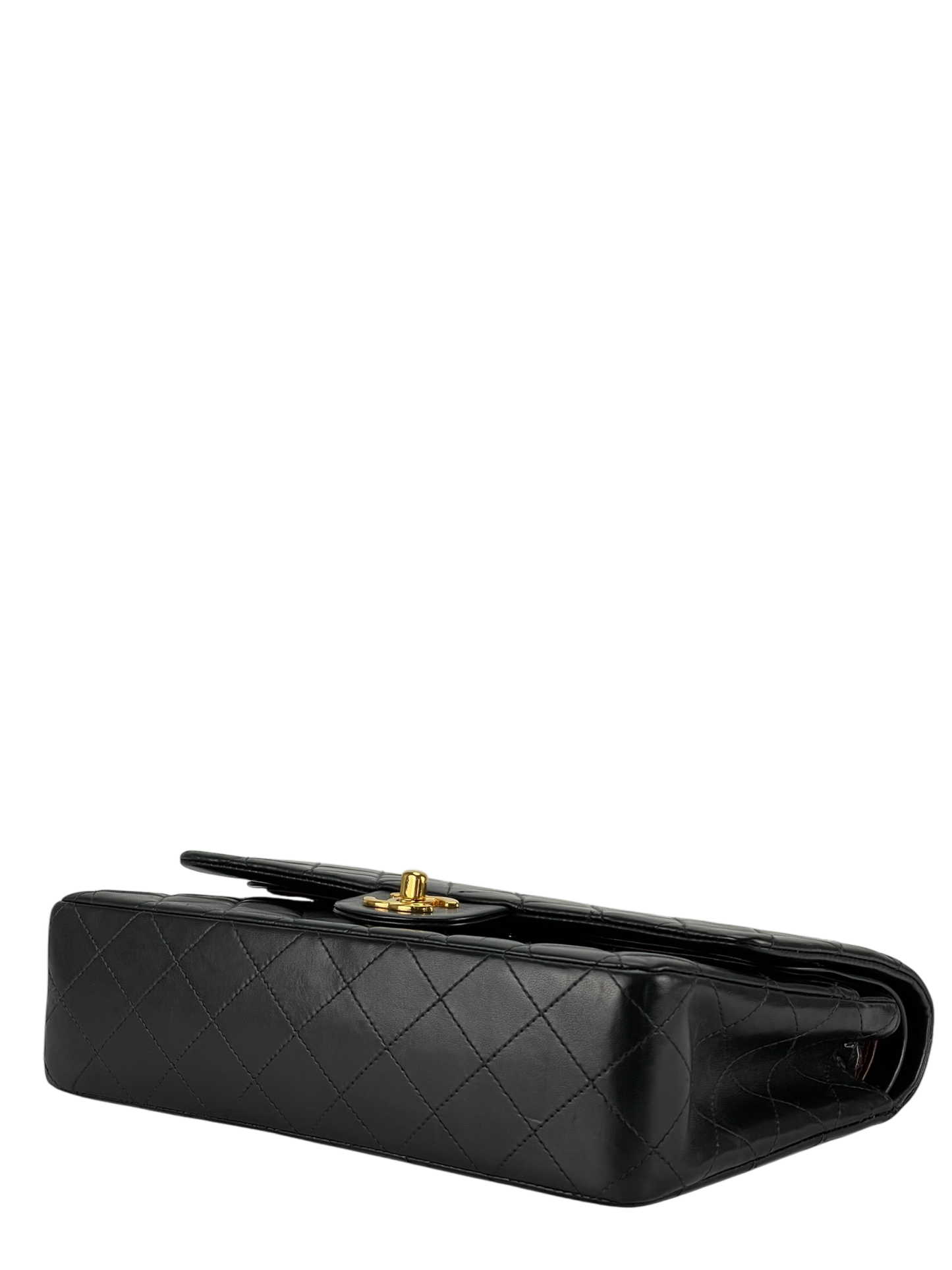 CHANEL - Medium Classic Double Flap Bag Black Lambskin Gold Hardware (CF25)
