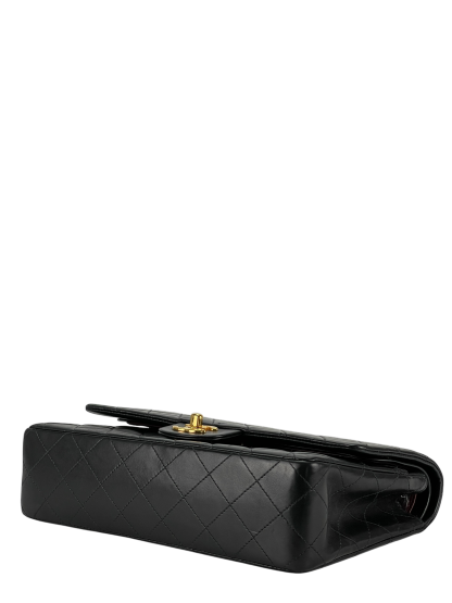 CHANEL - Medium Classic Double Flap Bag Black Lambskin Gold Hardware (CF25)