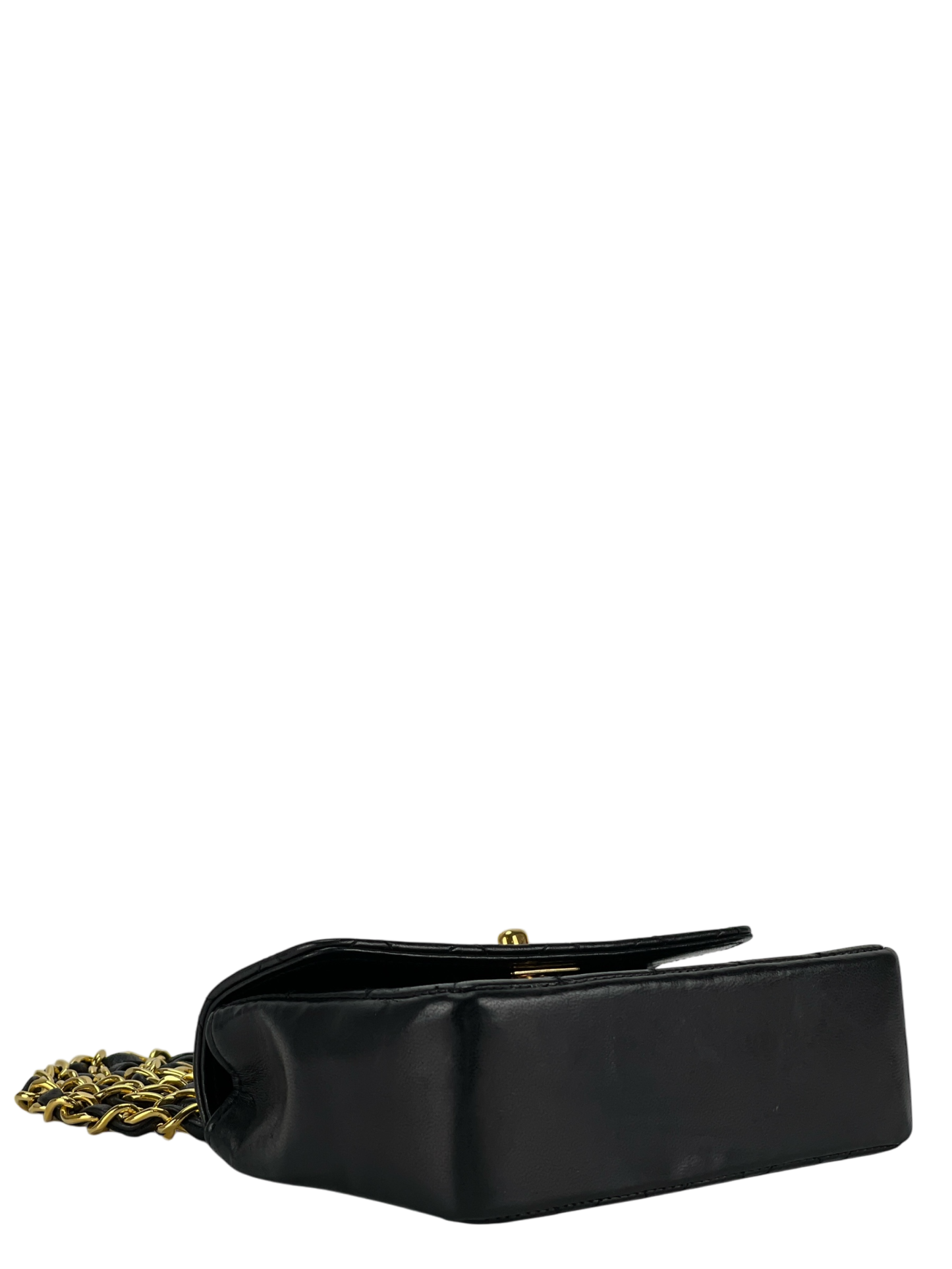 CHANEL - Mini Matelasse Turnlock Chain Shoulder Bag Leather Black