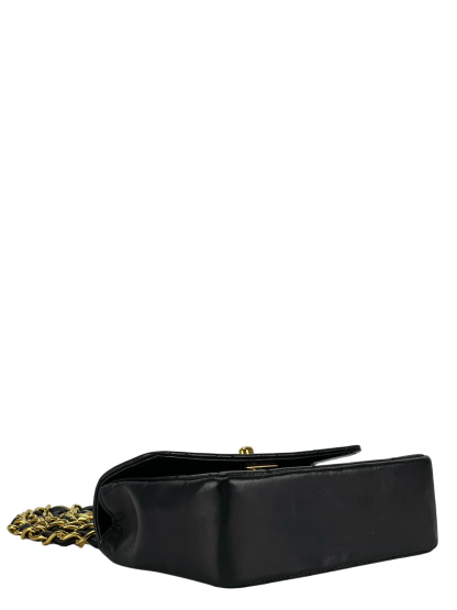 CHANEL - Mini Matelasse Turnlock Chain Shoulder Bag Leather Black