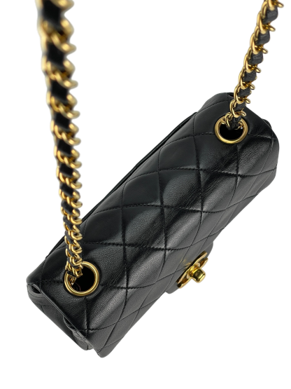 CHANEL - Black Lambskin Square 17 Shoulder Bag