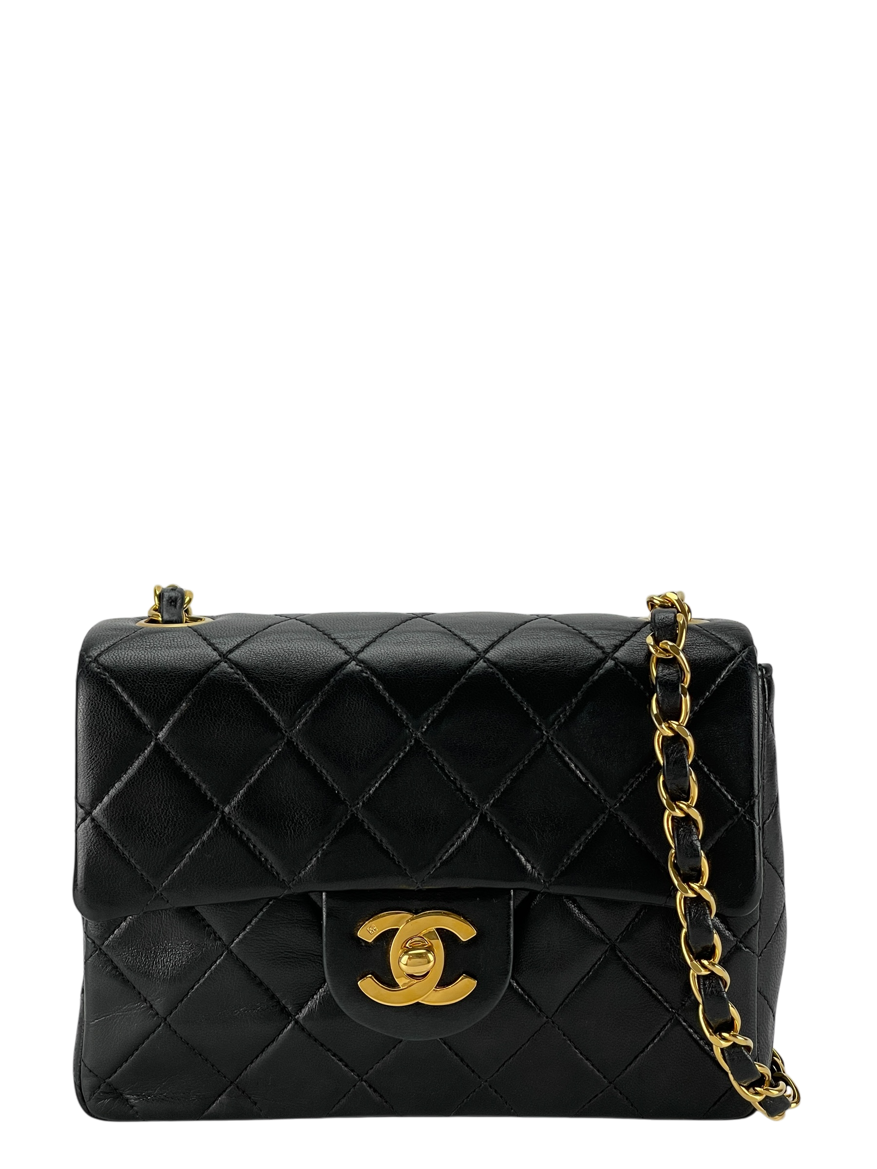 CHANEL - Black Lambskin Square 17 Shoulder Bag