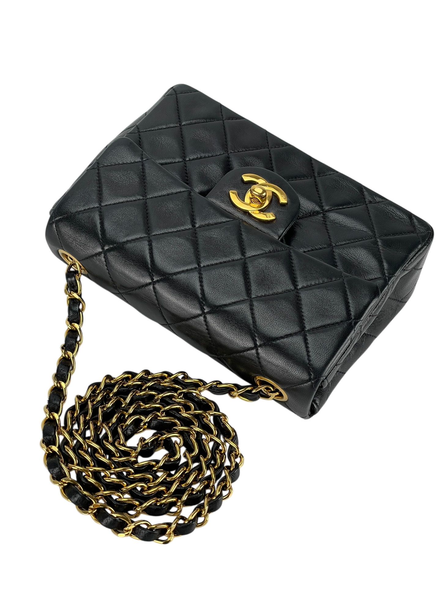 CHANEL - Black Lambskin Square 17 Shoulder Bag