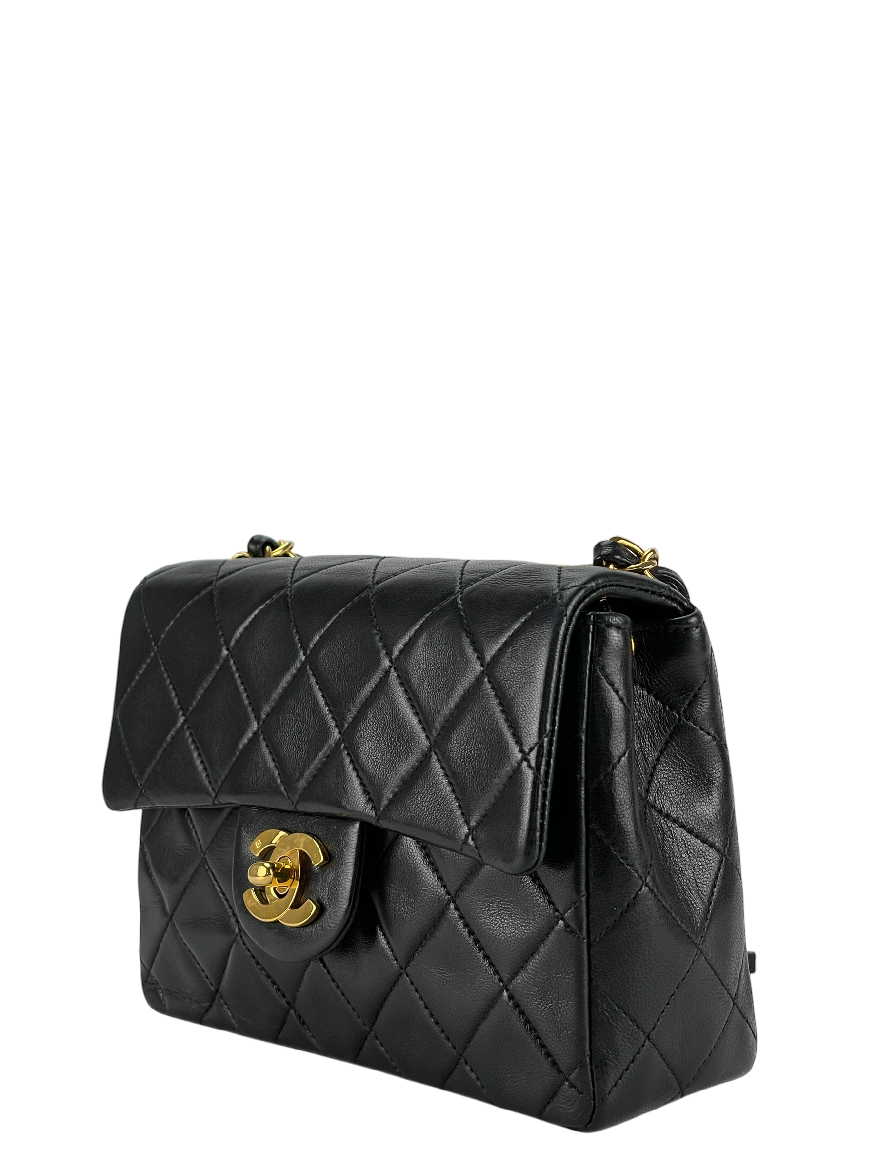 CHANEL - Black Lambskin Square 17 Shoulder Bag