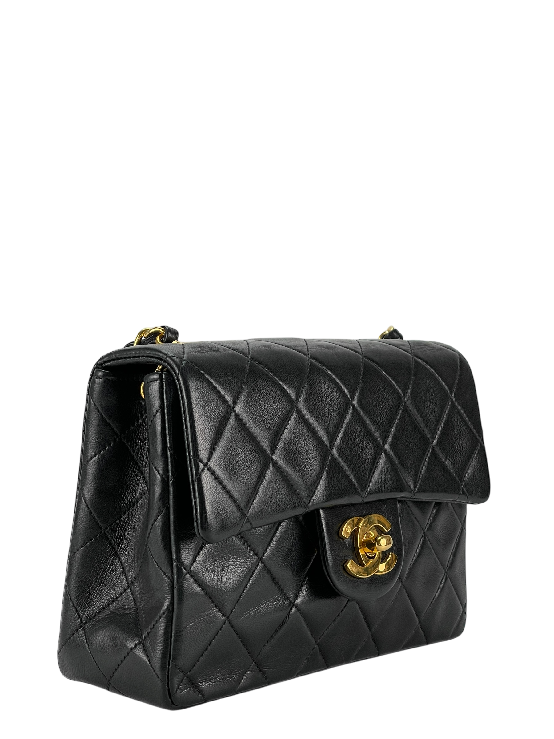 CHANEL - Black Lambskin Square 17 Shoulder Bag