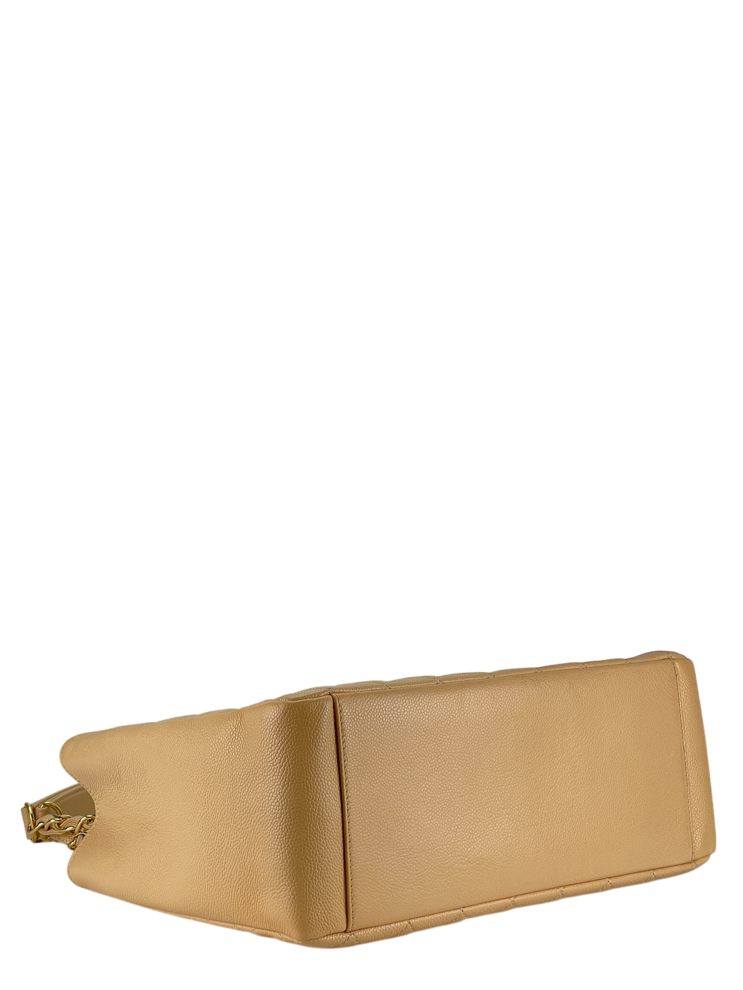 CHANEL - Beige Caviar Quilted Grand Shopping Tote GST Gold Hardware