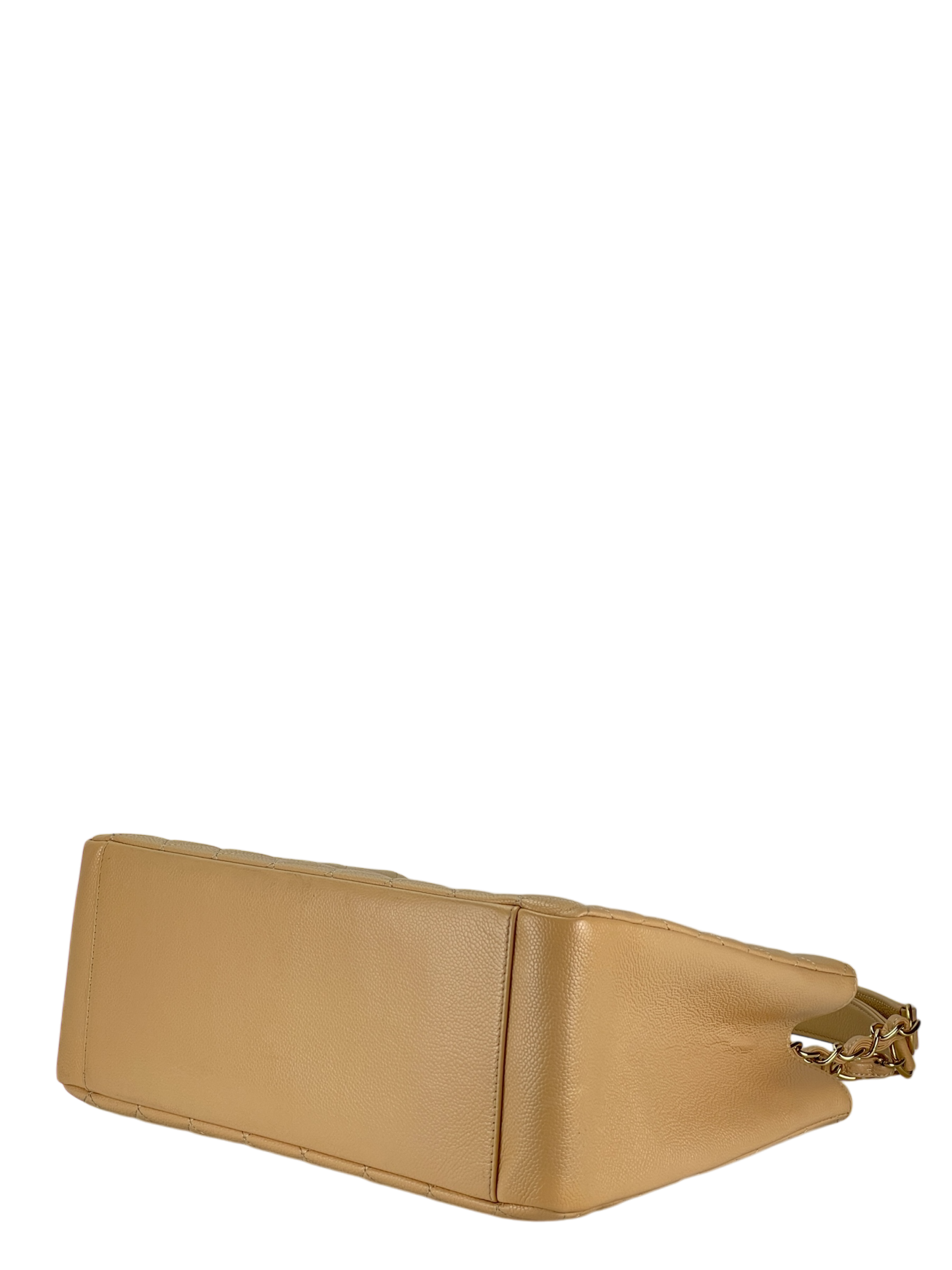CHANEL - Beige Caviar Quilted Grand Shopping Tote GST Gold Hardware