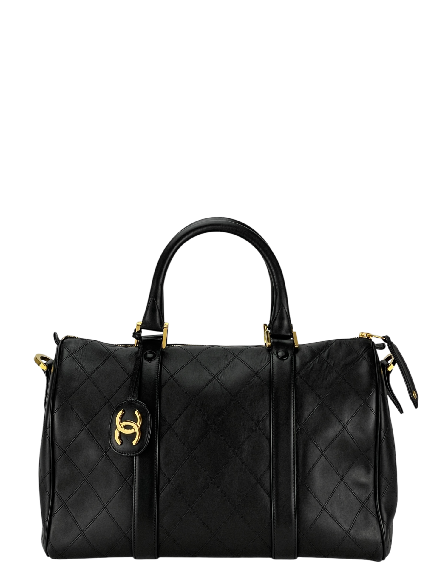 CHANEL - Coco Mark Handbag Boston Bag 2WAY Shoulder Bag