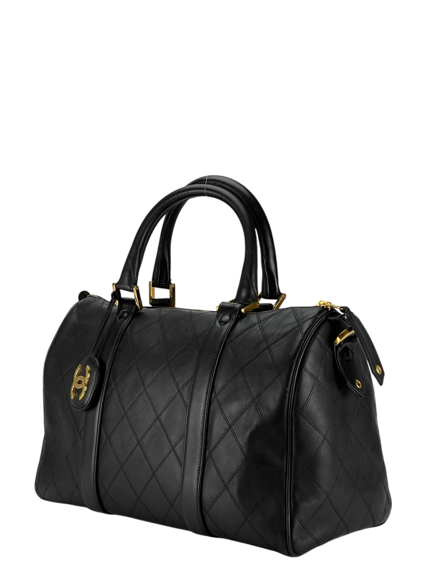 CHANEL - Coco Mark Handbag Boston Bag 2WAY Shoulder Bag