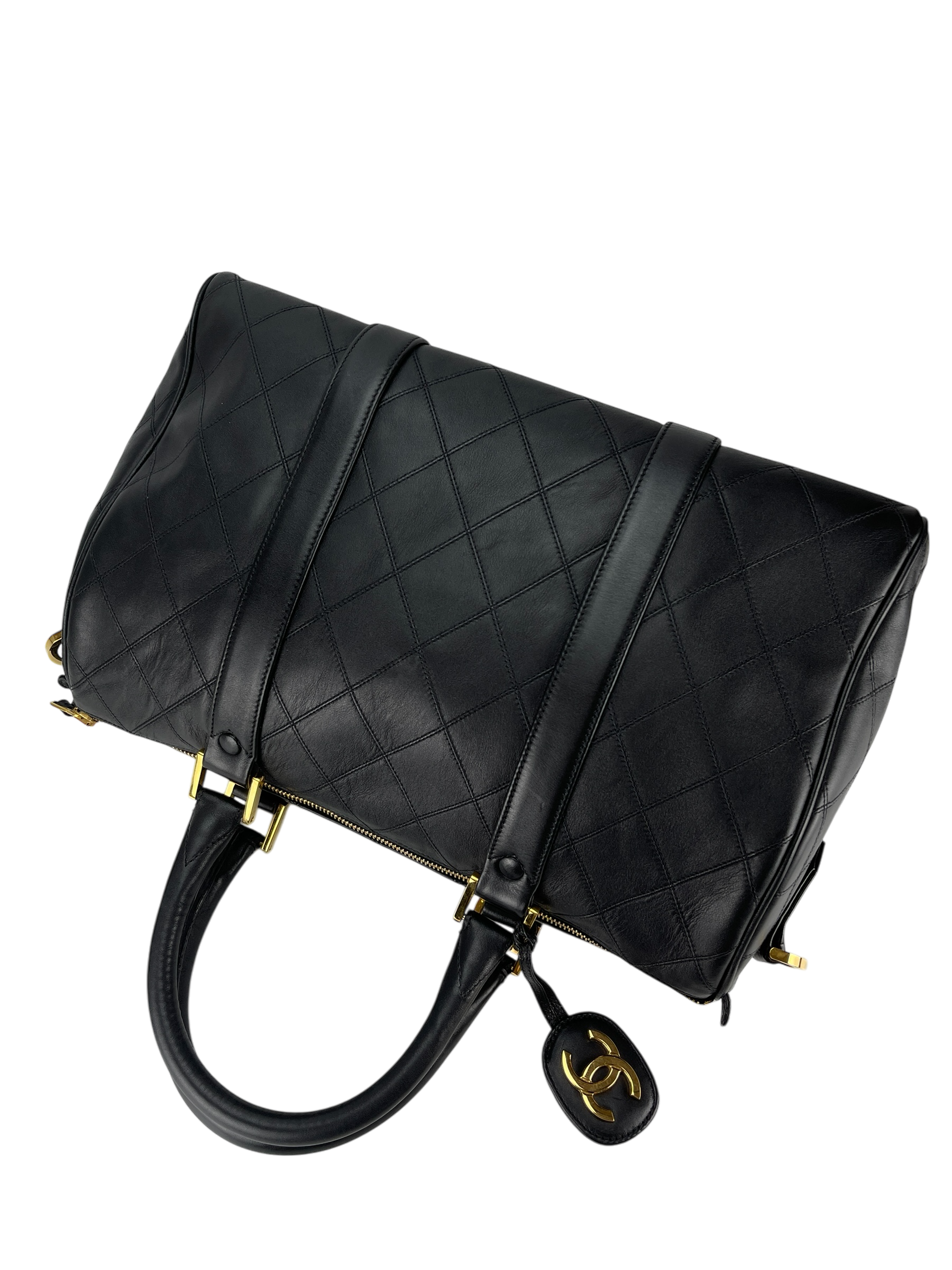 CHANEL - Coco Mark Handbag Boston Bag 2WAY Shoulder Bag