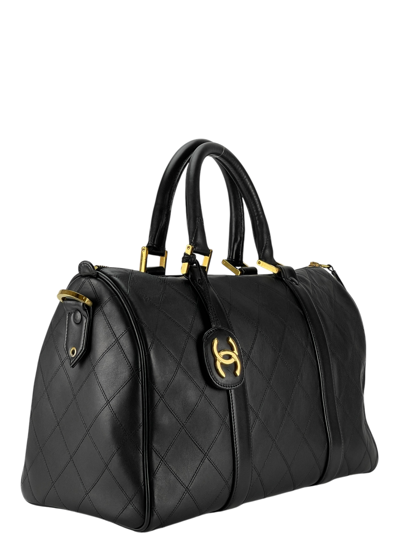 CHANEL - Coco Mark Handbag Boston Bag 2WAY Shoulder Bag