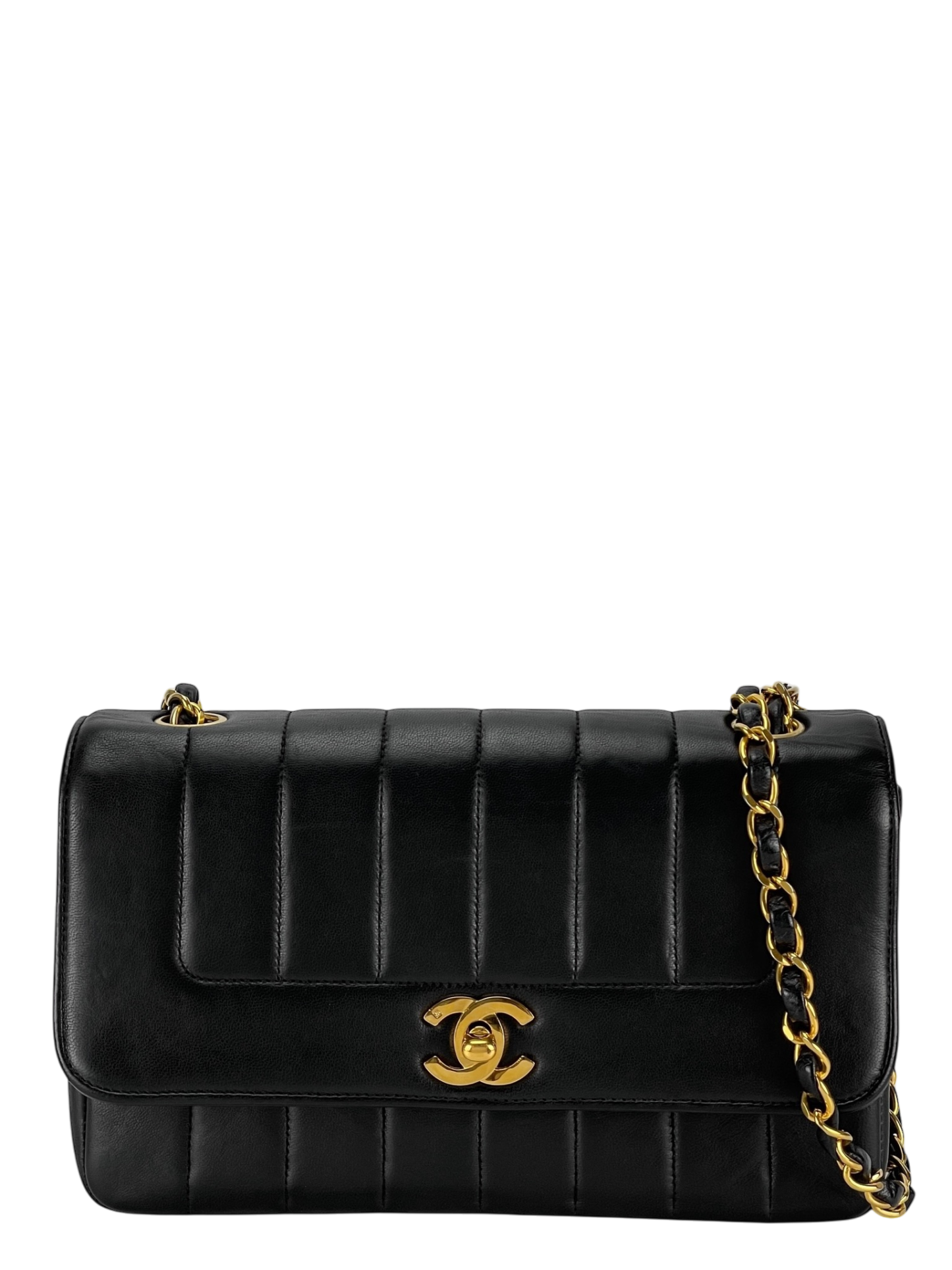 CHANEL - Black Lambskin Mademoiselle Shoulder Bag