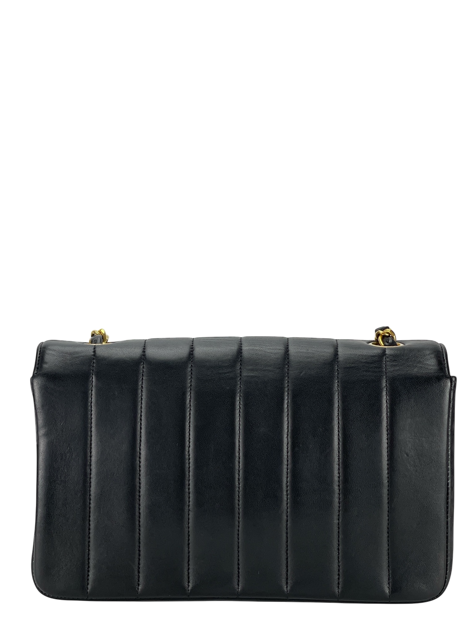CHANEL - Black Lambskin Mademoiselle Shoulder Bag 