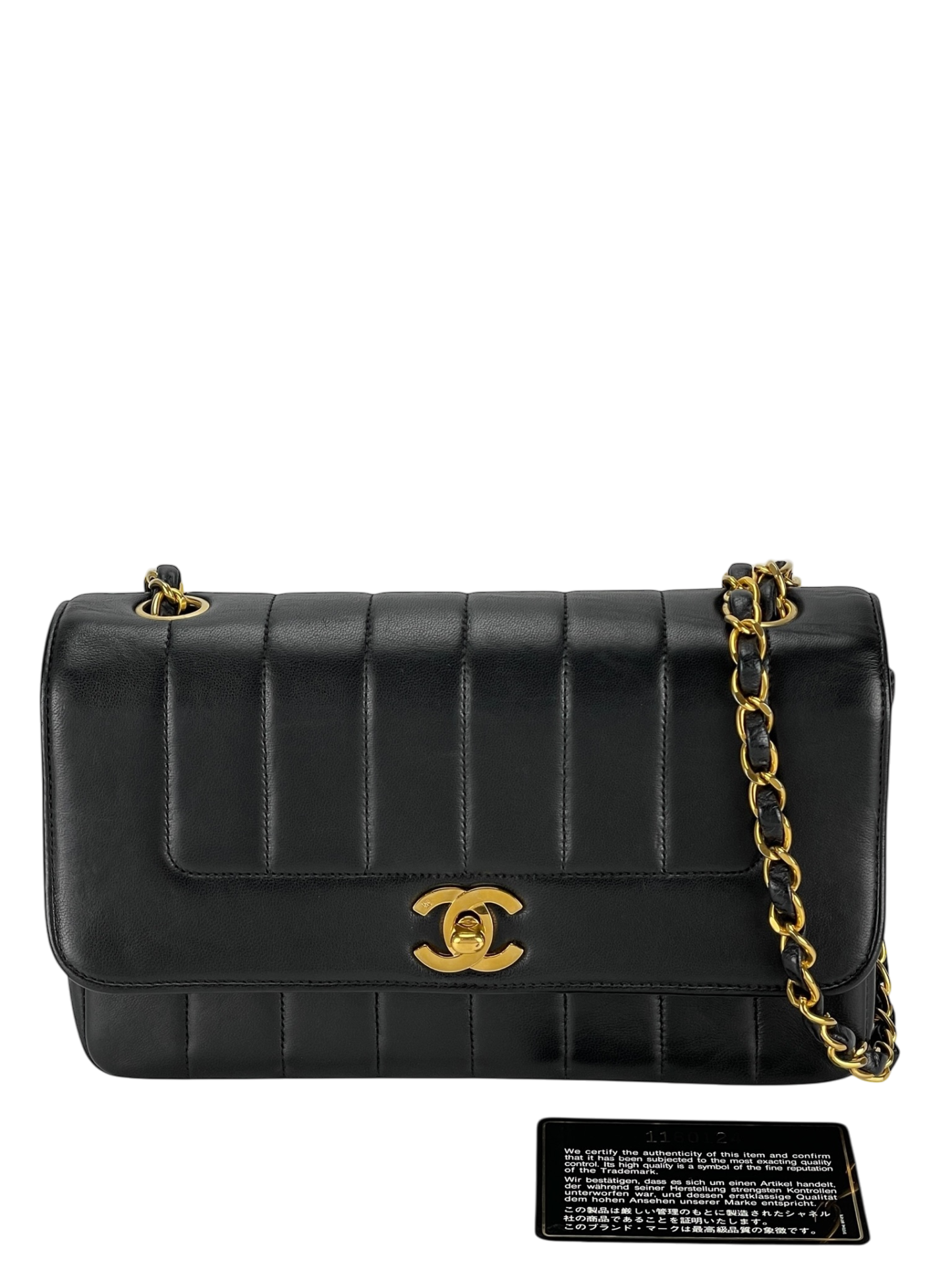 CHANEL - Black Lambskin Mademoiselle Shoulder Bag