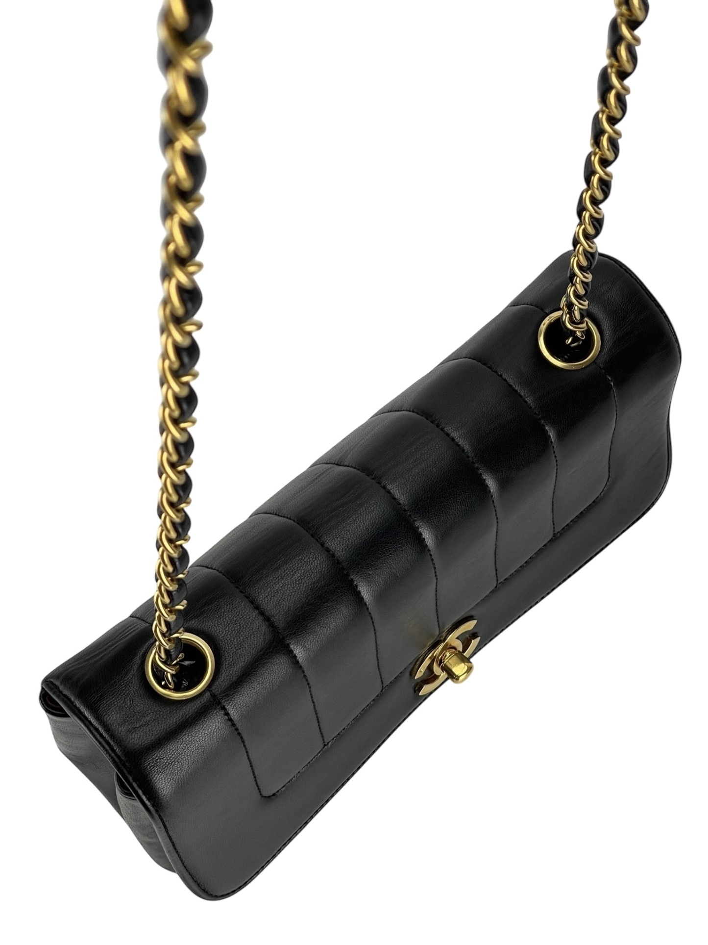 CHANEL - Black Lambskin Mademoiselle Shoulder Bag